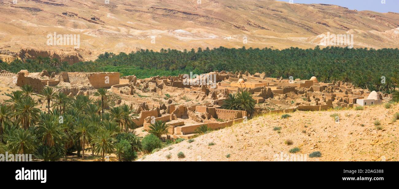 Mountain oasis, Tamerza, Tunisia Stock Photo