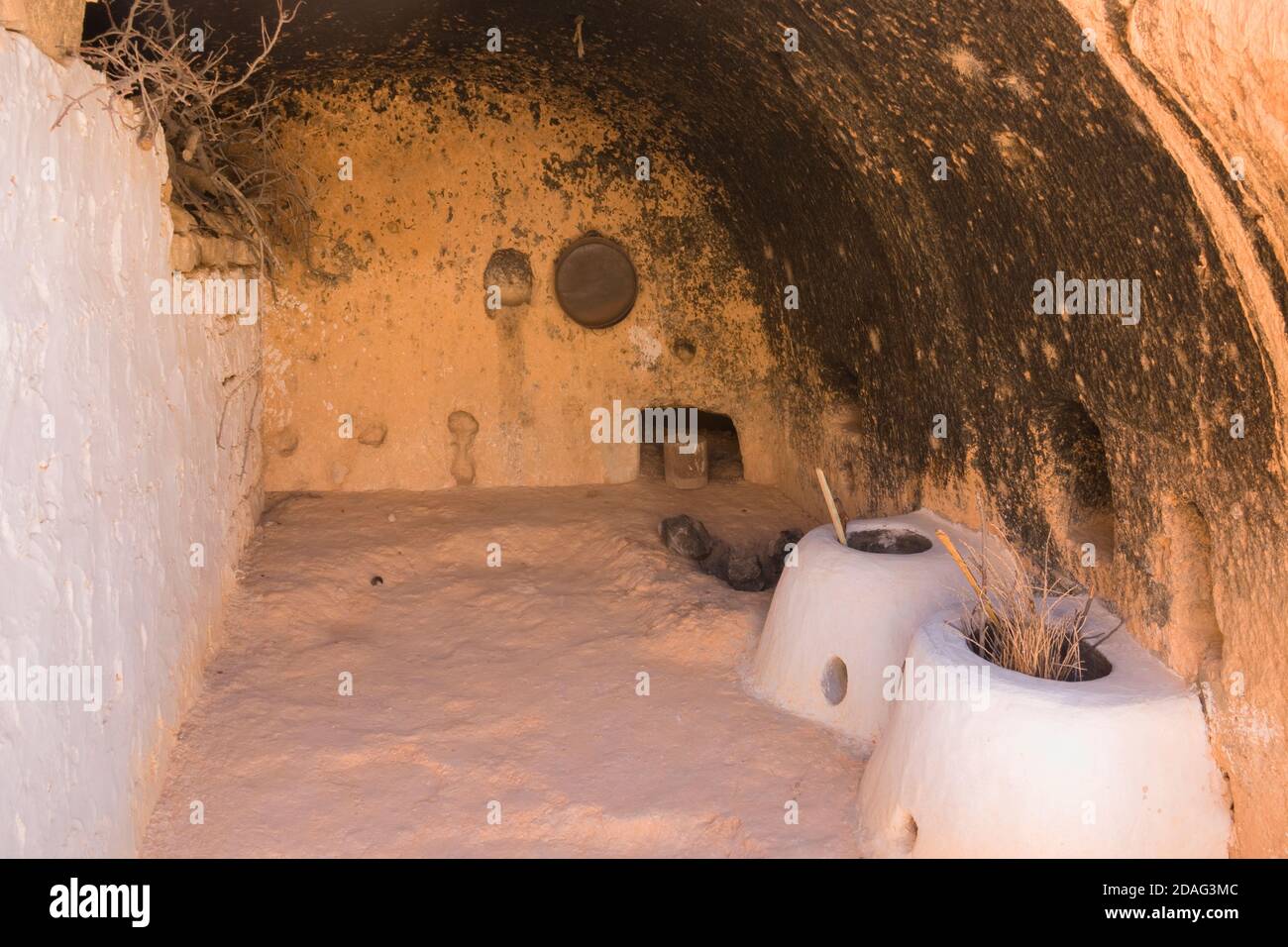 Troglodyte dwellings (houses built underground), Matmata, Tunisia Stock