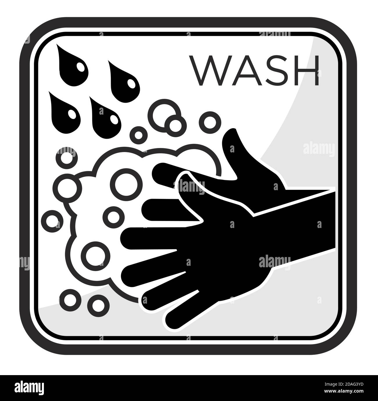 Hand washing line icon. Washing hands with soap vector sign Stock Vector