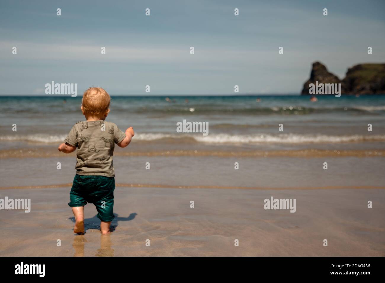 Toddler at the seaside holiday Stock Photo