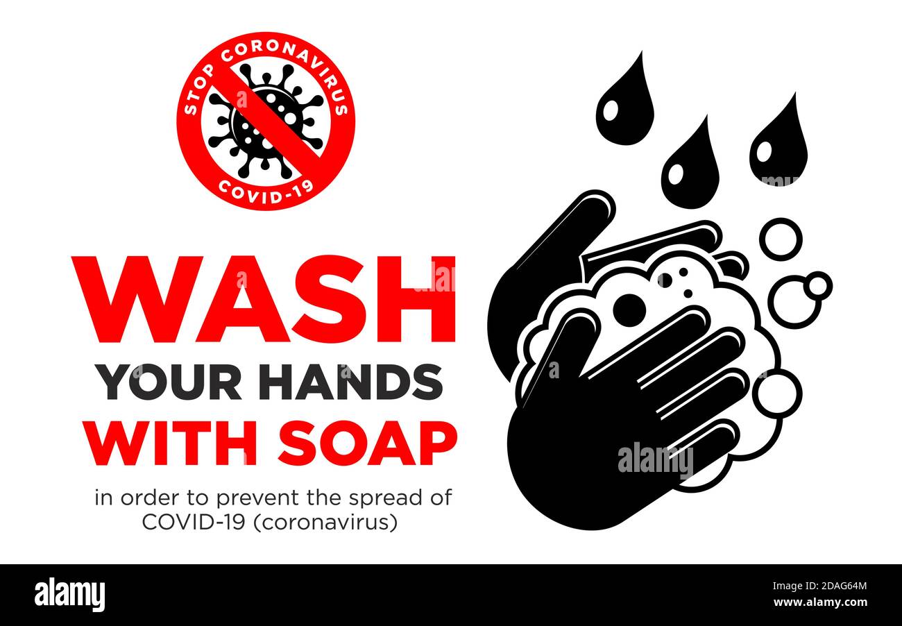 Pictogram Wash your hands with soap. Prevention measure in order to prevent the spread of COVID-19 (coronavirus). Illustration, vector Stock Vector