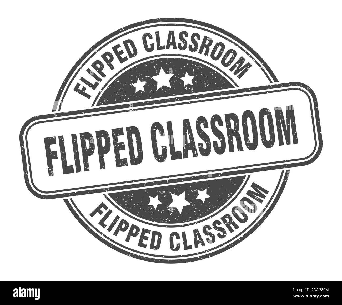 flipped classroom stamp. flipped classroom sign. round grunge label Stock Vector