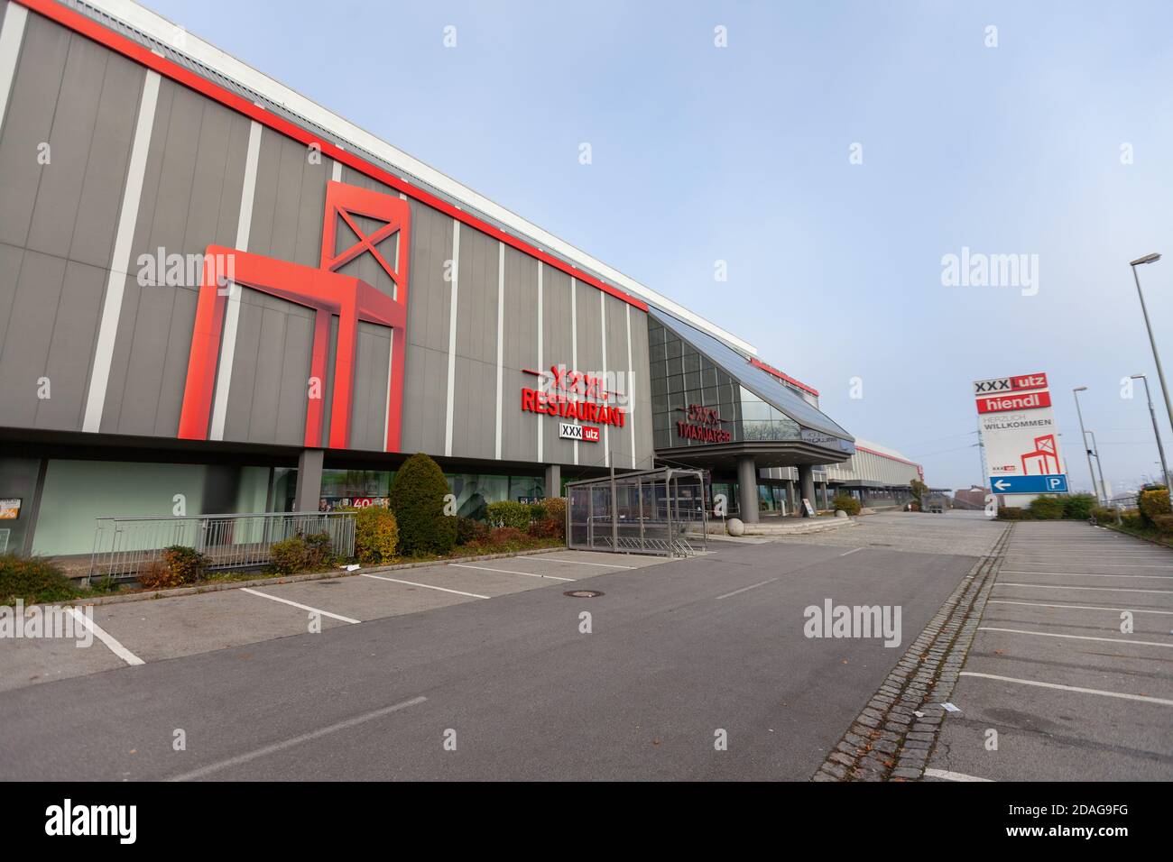 PASSAU / GERMANY NOVEMBER 8, 2020 Branch logo of XXXLutz. The