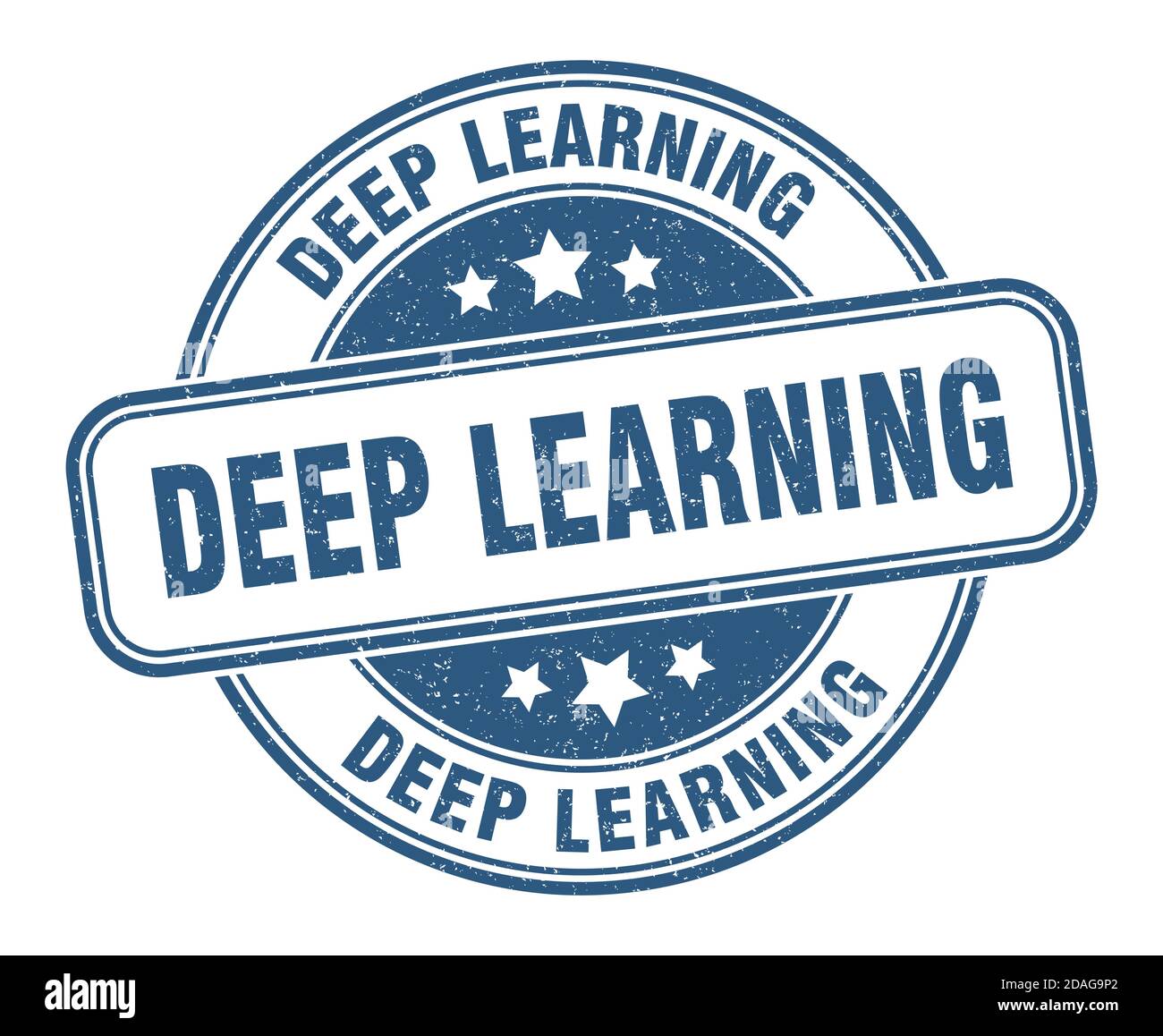 deep learning stamp. deep learning sign. round grunge label Stock Vector