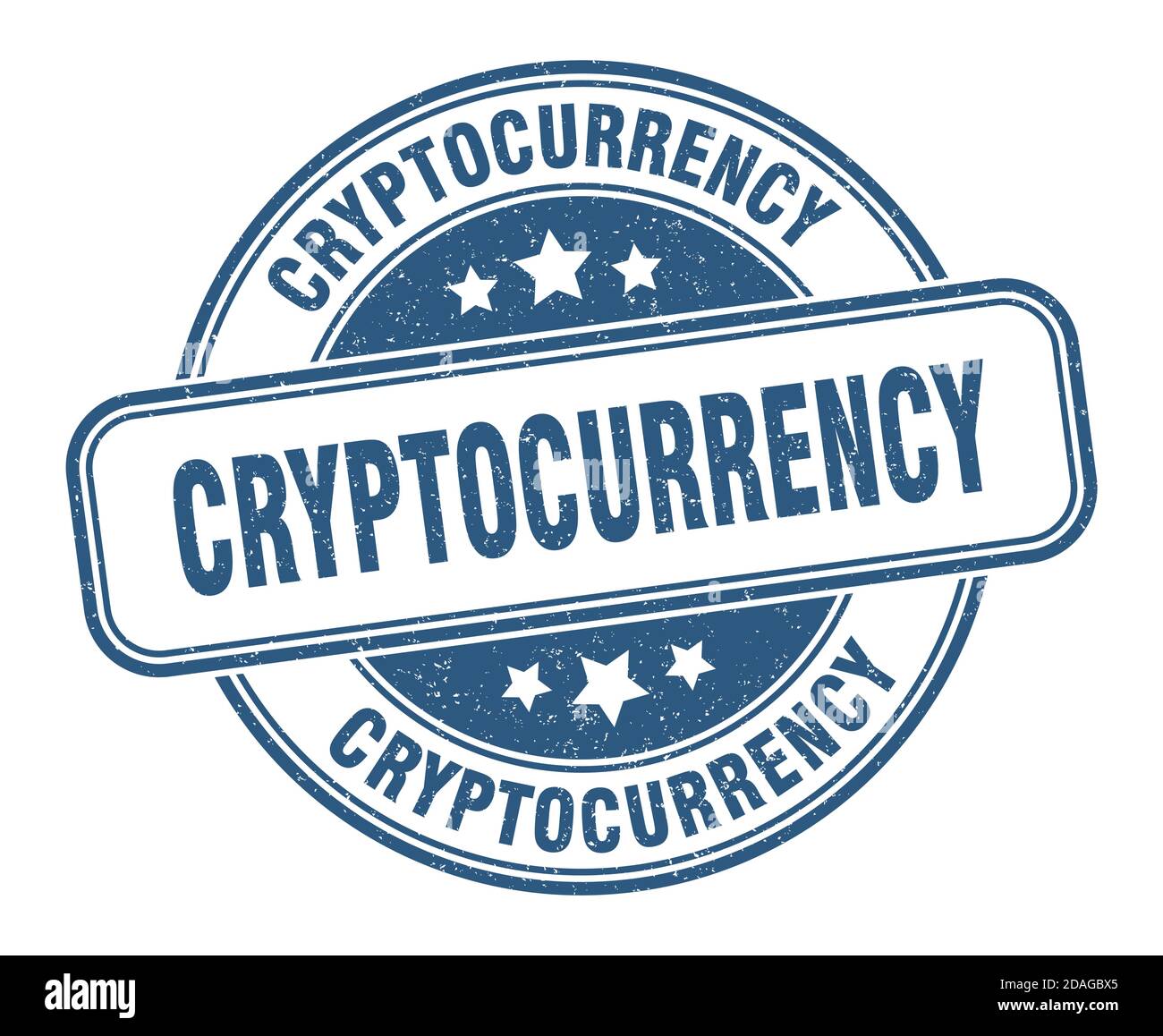 cryptocurrency stamp. cryptocurrency sign. round grunge label Stock Vector