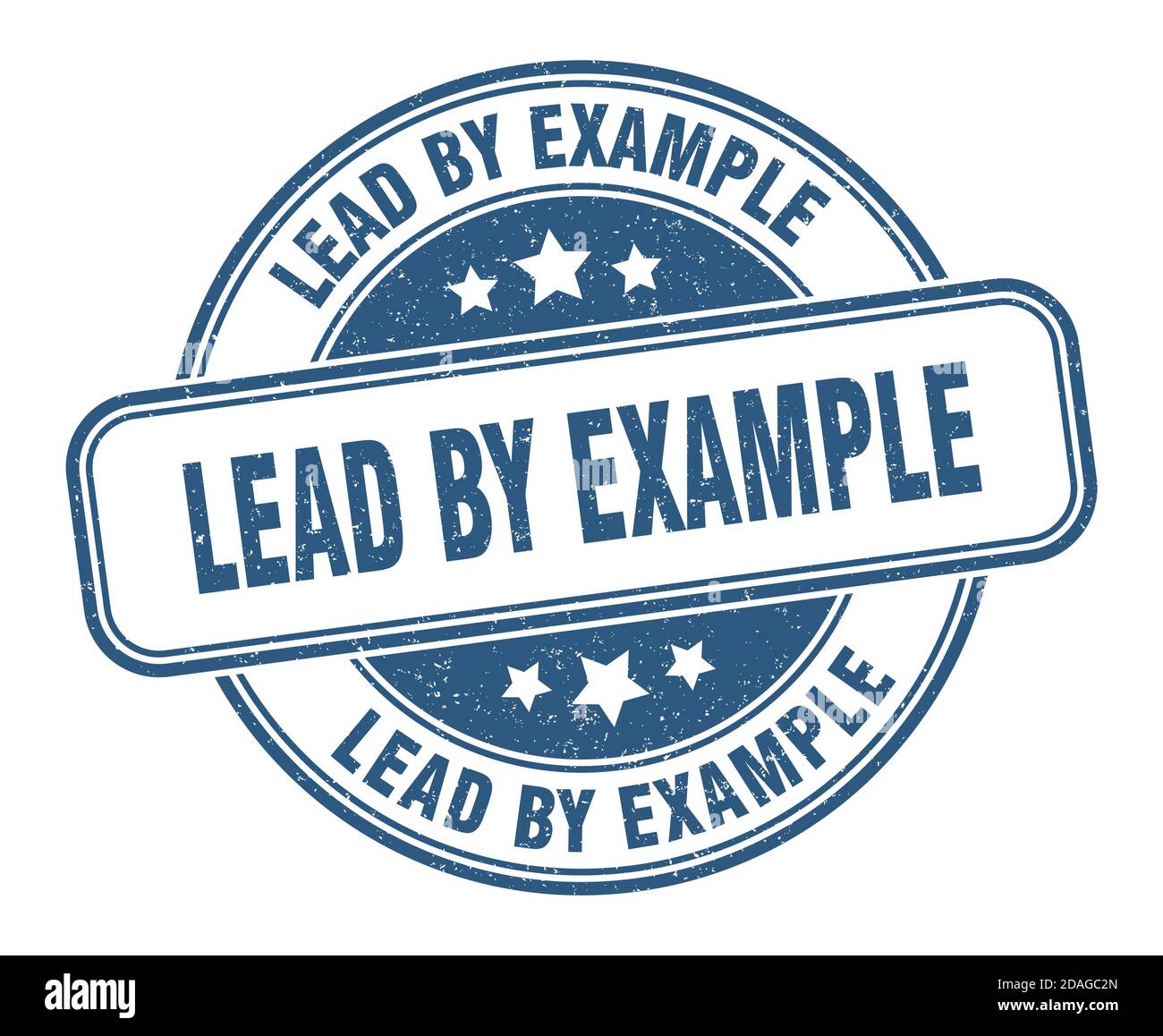 lead by example stamp. lead by example sign. round grunge label Stock