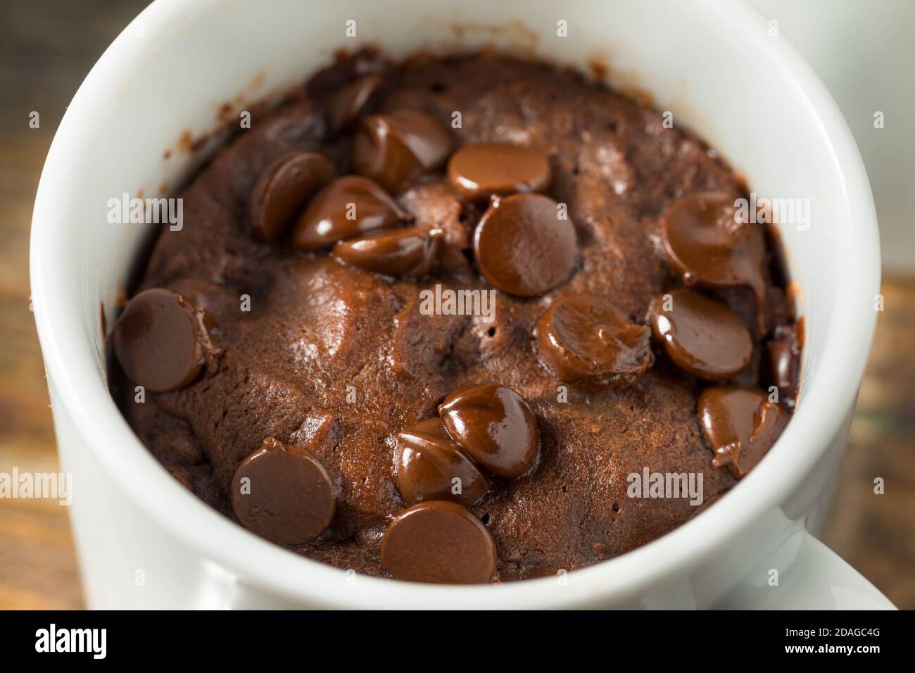 Homemade Chocolate Microwave Mug Brownie Ready to Eat Stock Photo