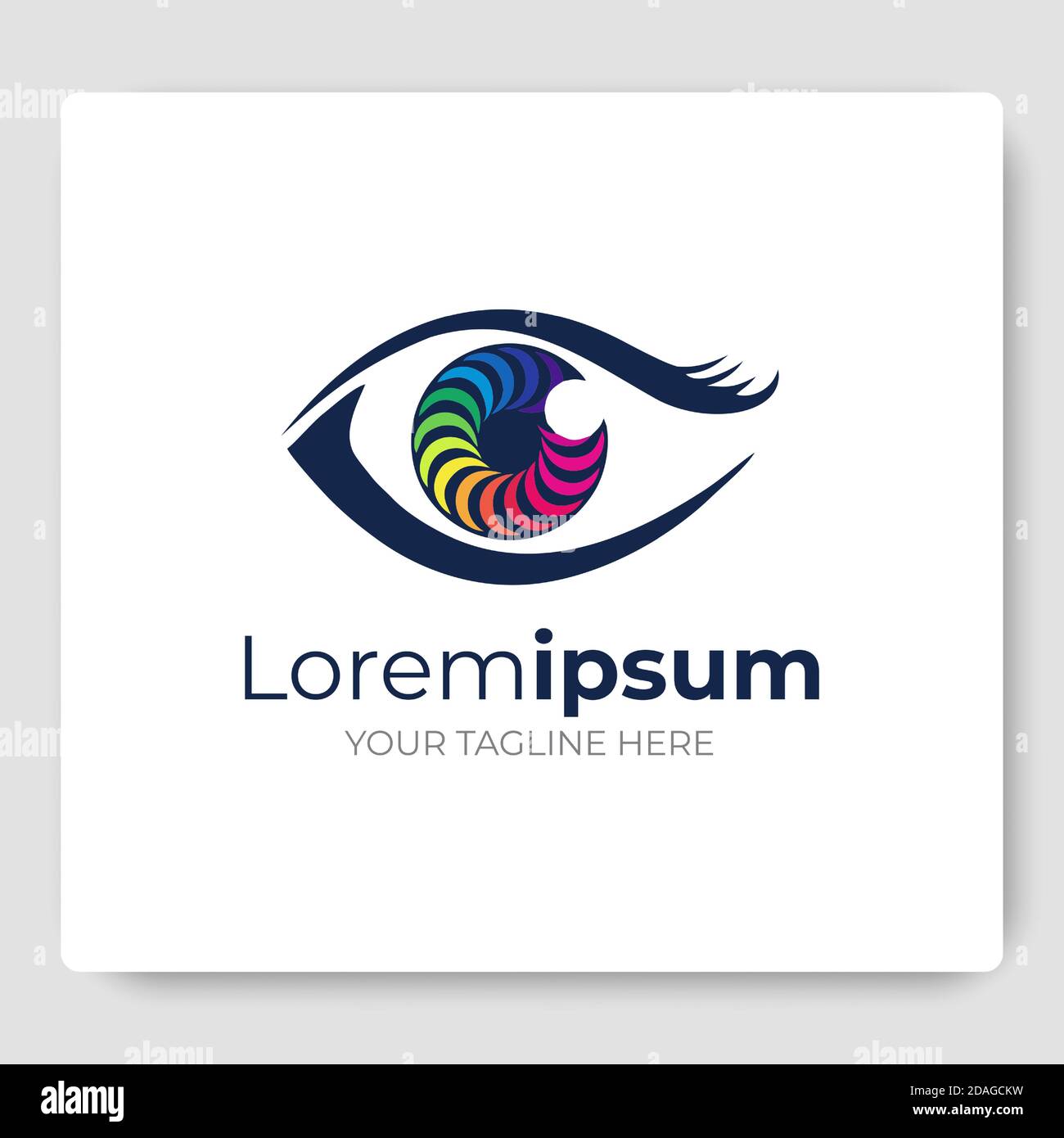 Eye Logo designs vector template. eye camera lens Colorful Logo Stock