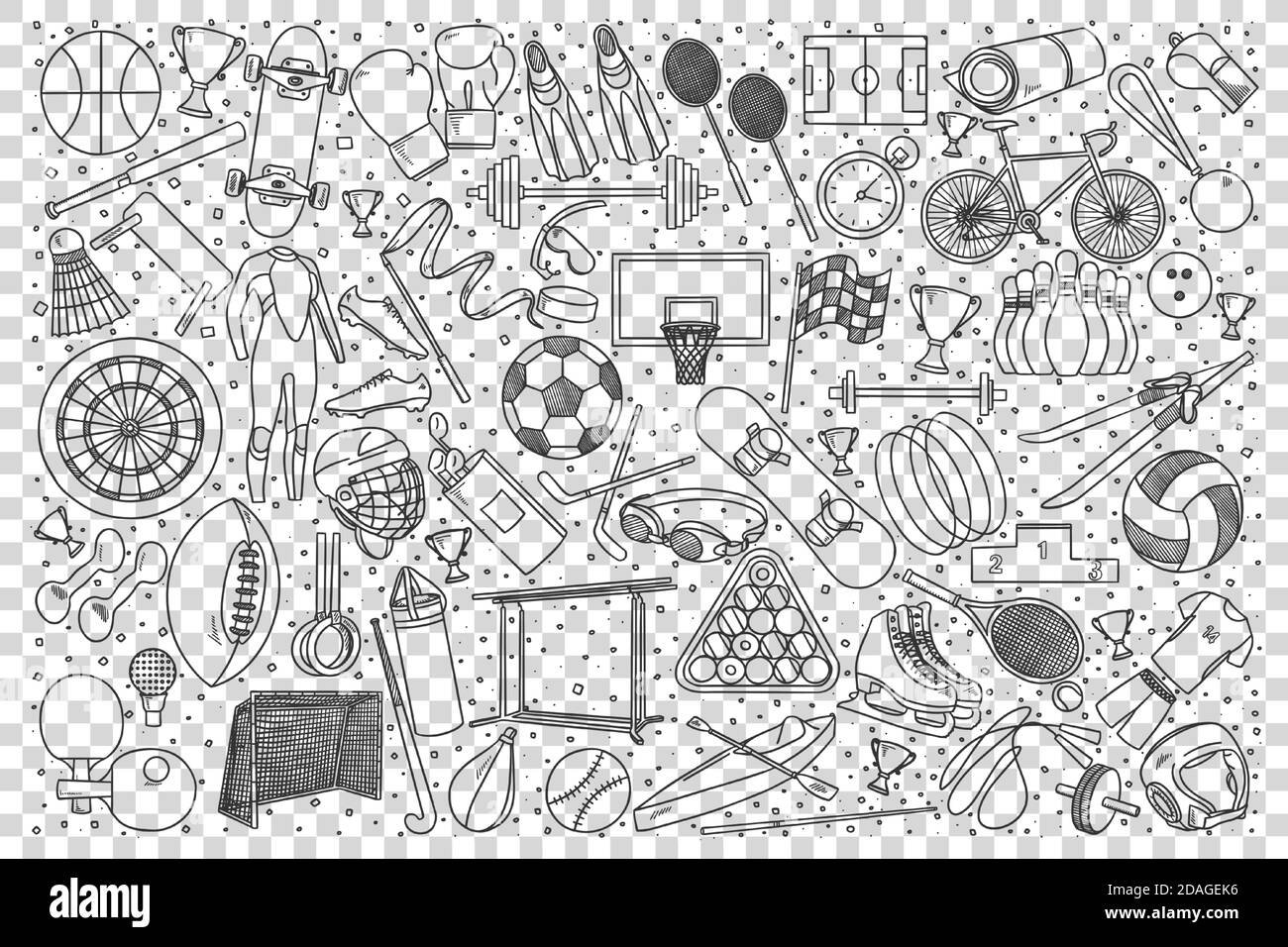 Sport doodle set Stock Vector