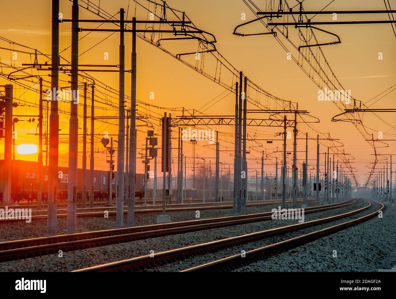 Power station sunrise train hi-res stock photography and images - Alamy