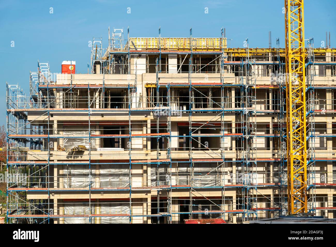 Construction site, new construction of apartment buildings,  Shell construction, Düsseldorf NRW, Germany Stock Photo