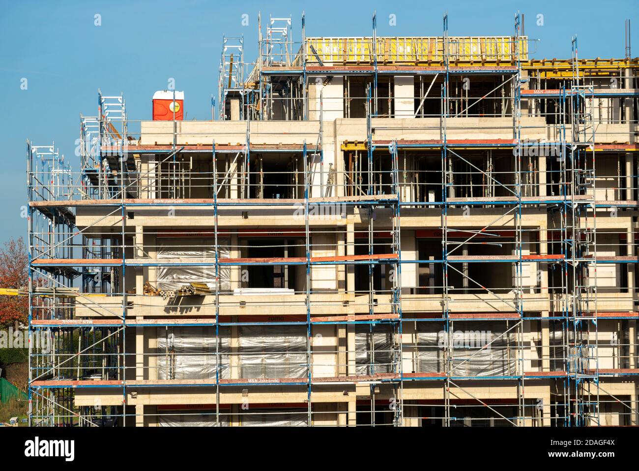 Construction site, new construction of apartment buildings,  Shell construction, Düsseldorf NRW, Germany Stock Photo