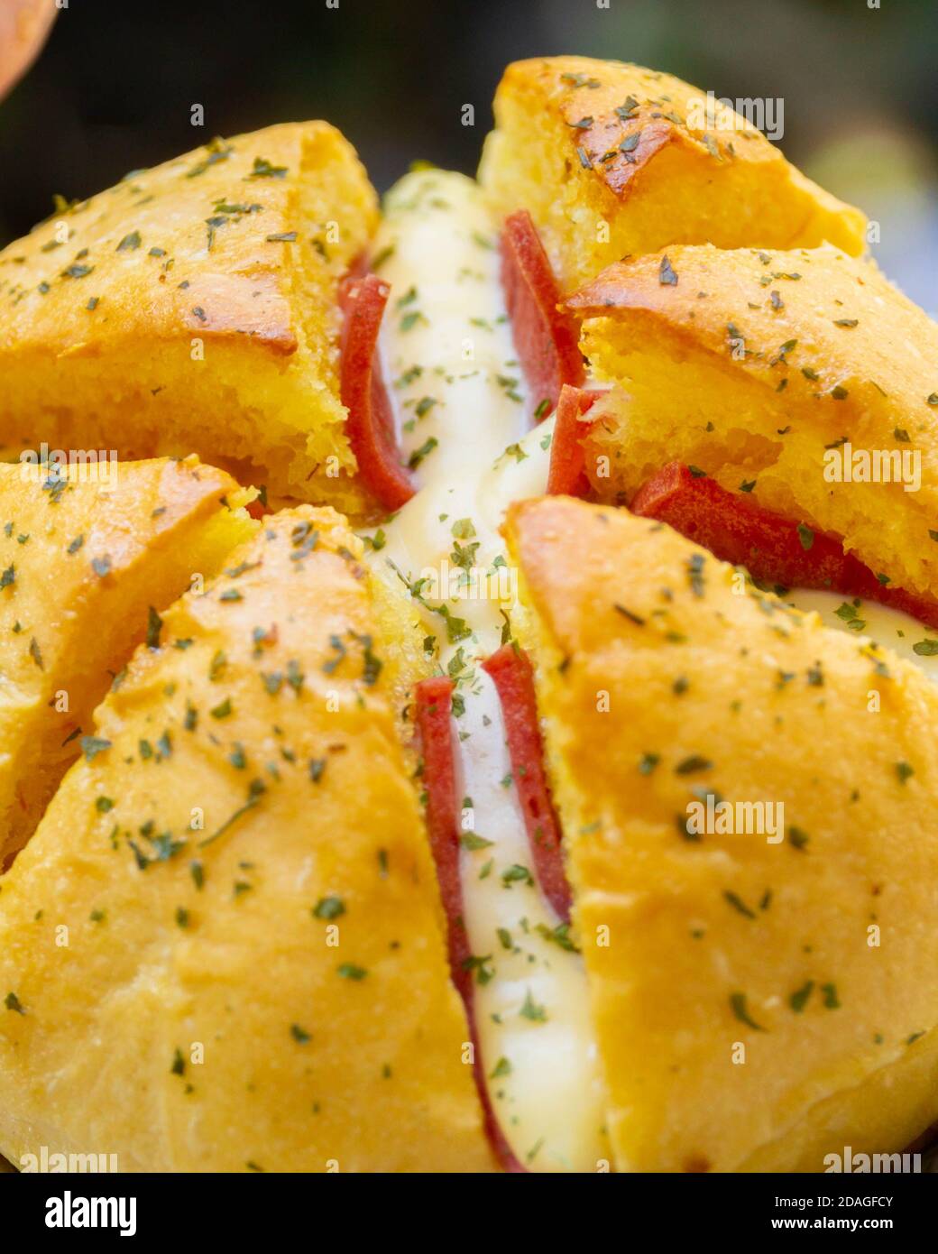 Korean Garlic Cream CHeese Bread Stock Photo Alamy