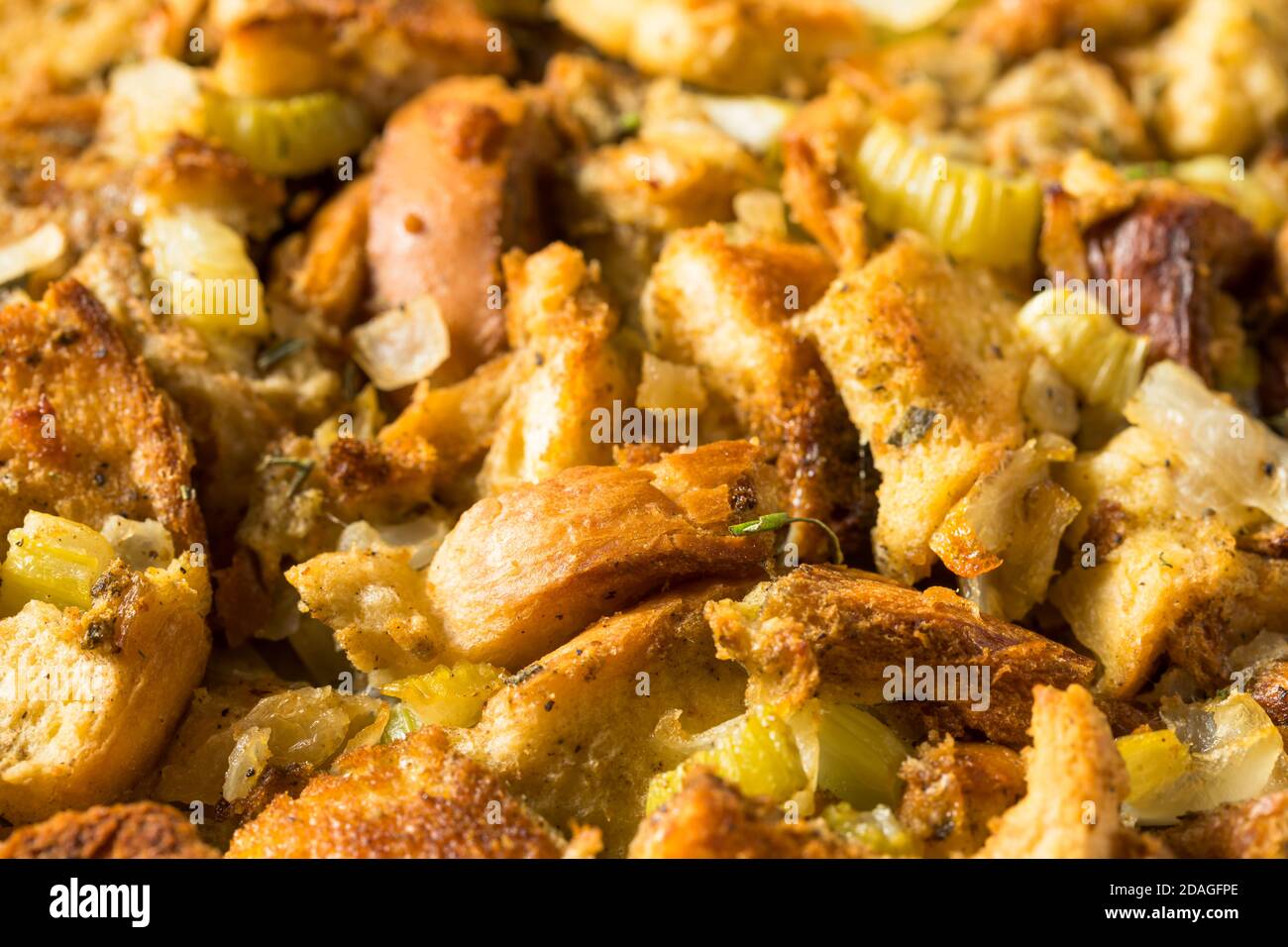 Homemade Thanksgiving Turkey Stuffing with Sage Onion and Celery Stock