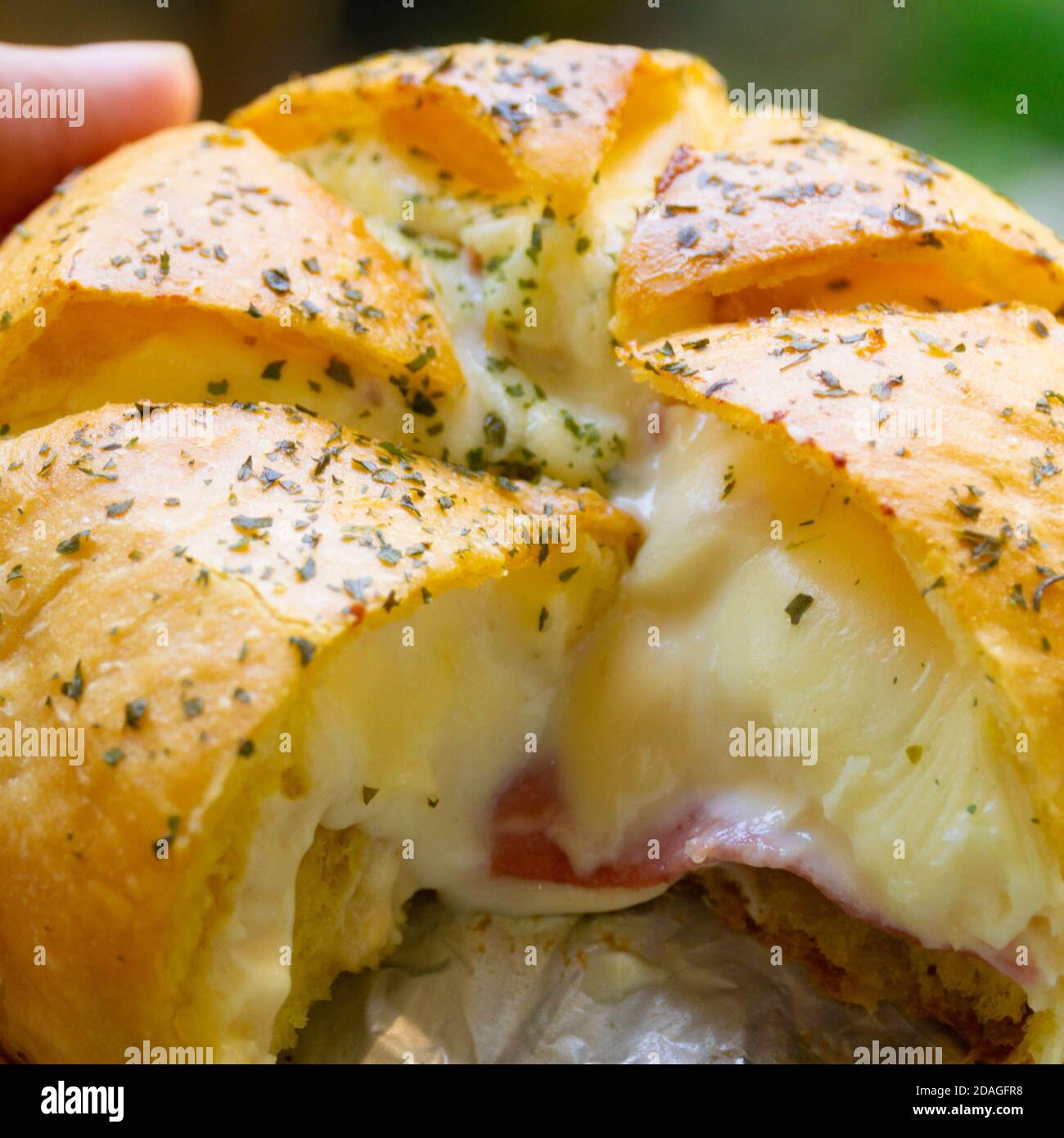 Korean Garlic Cream CHeese Bread Stock Photo Alamy