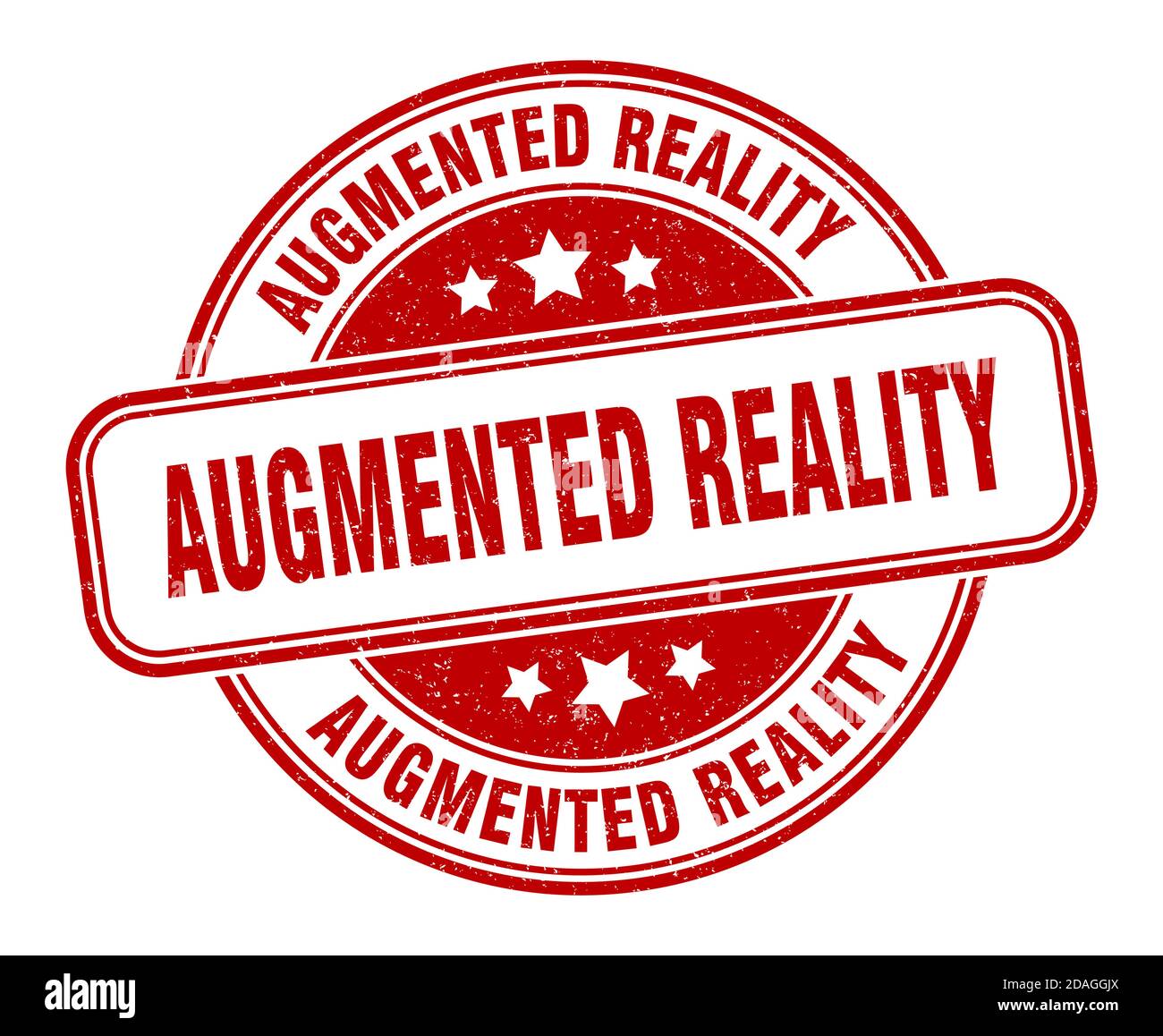 augmented reality stamp. augmented reality sign. round grunge label Stock Vector