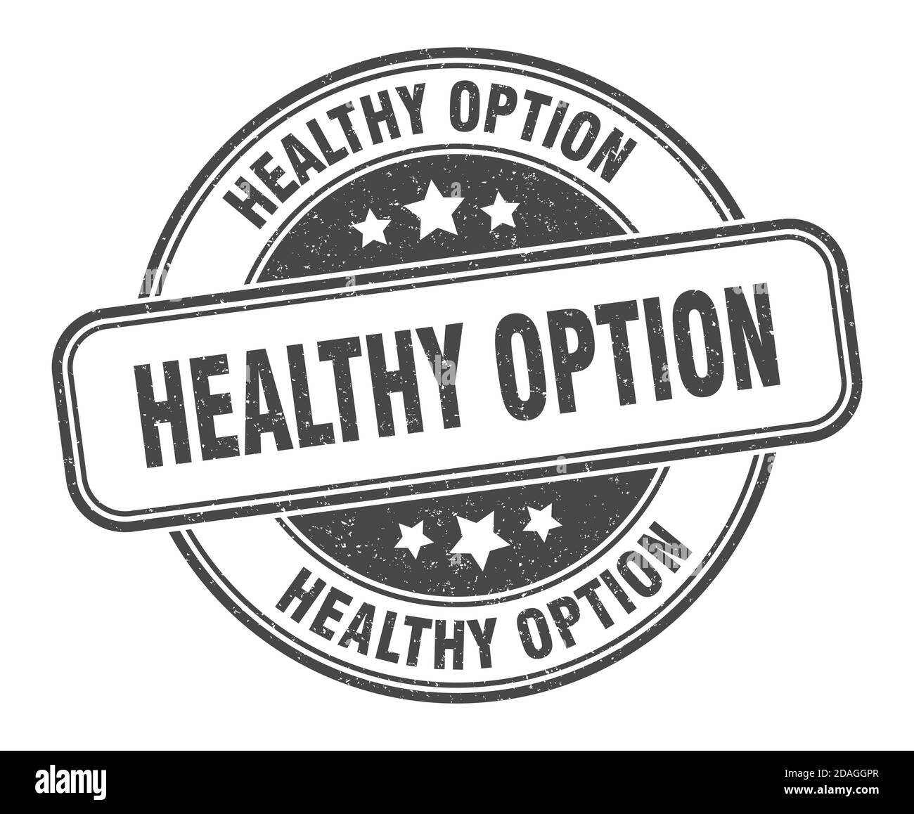 healthy option stamp. healthy option sign. round grunge label Stock