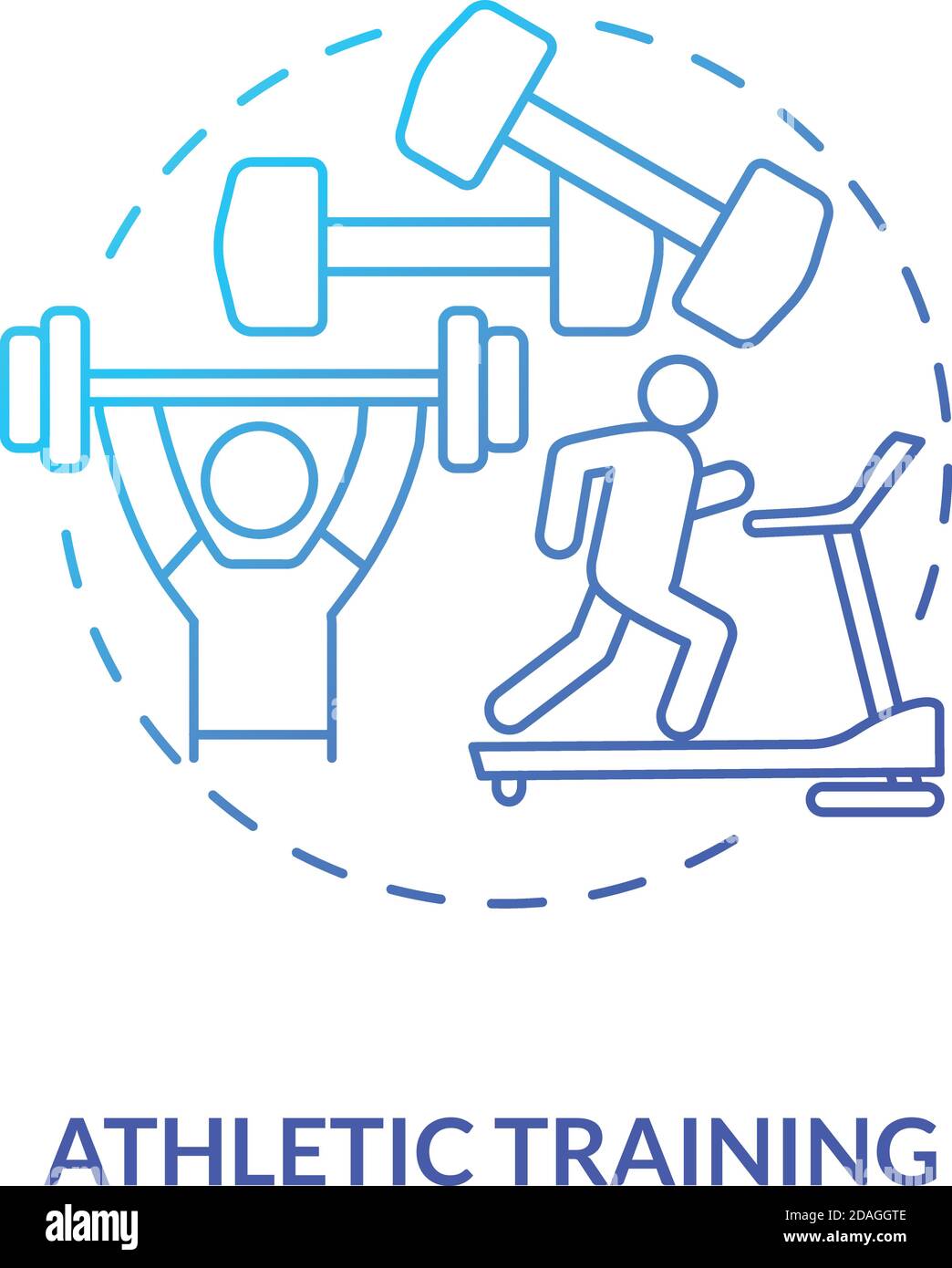 Athletic exercise blue gradient concept icon Stock Vector
