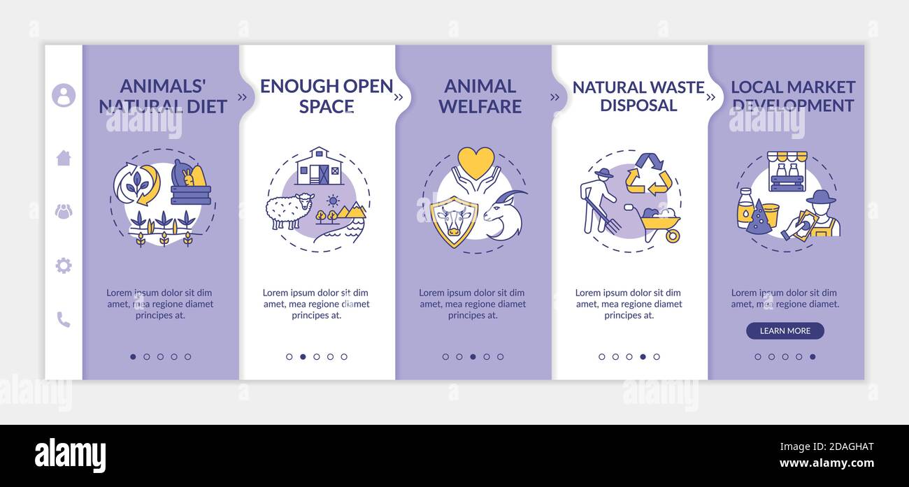 Ethical farm production onboarding vector template Stock Vector
