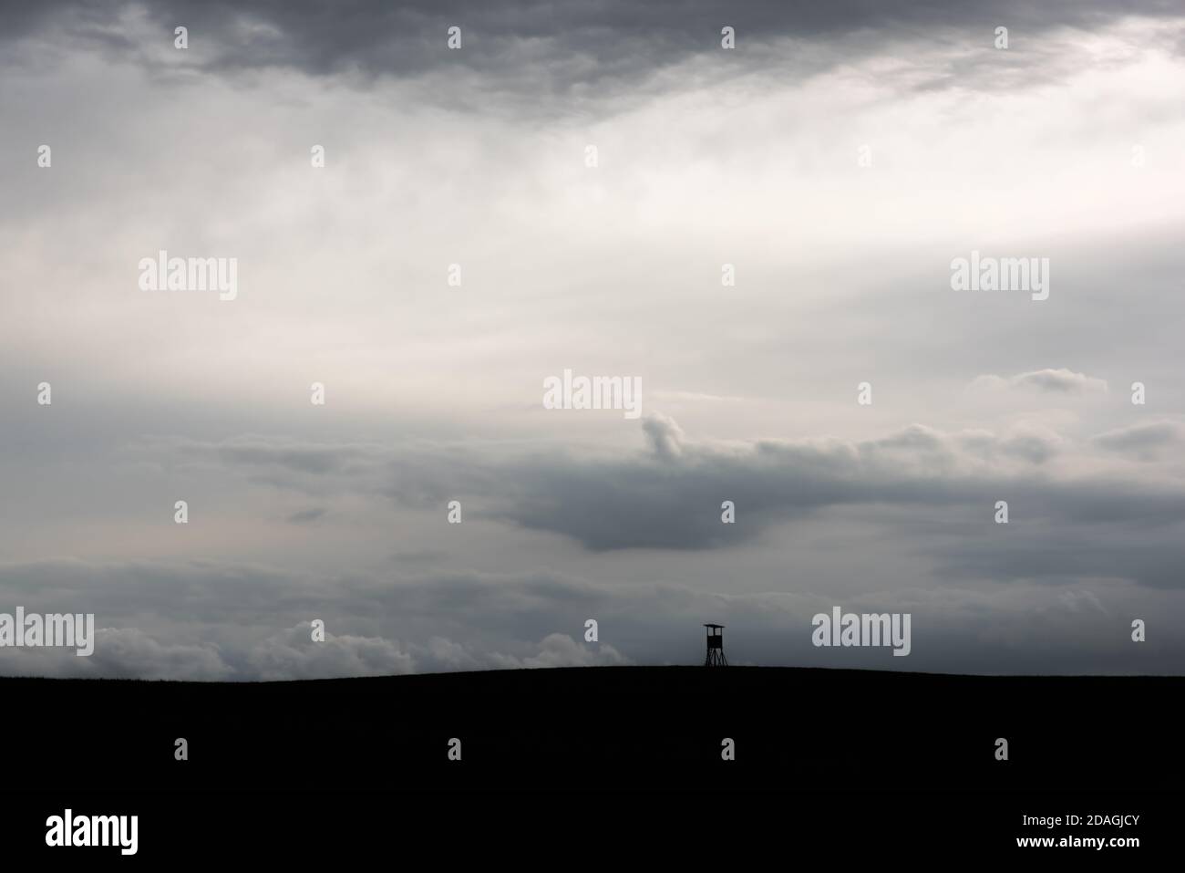 Hunting tower silhouette in hi-res stock photography and images - Alamy