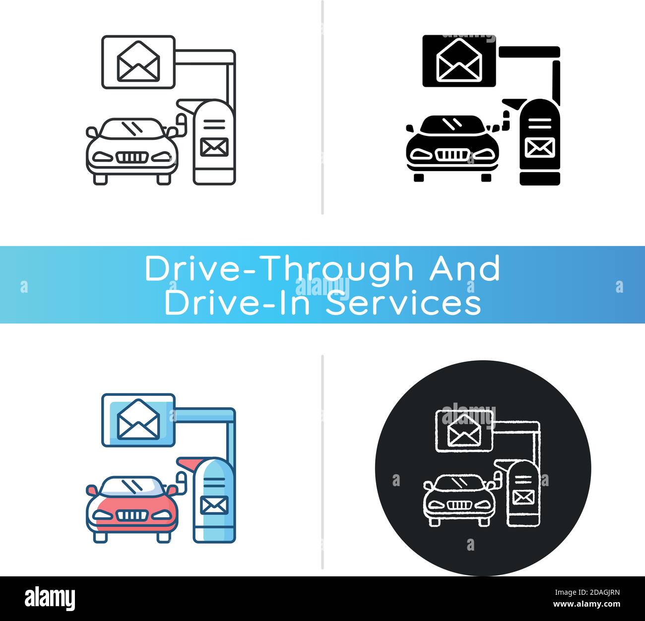 Drive through mailbox icon Stock Vector