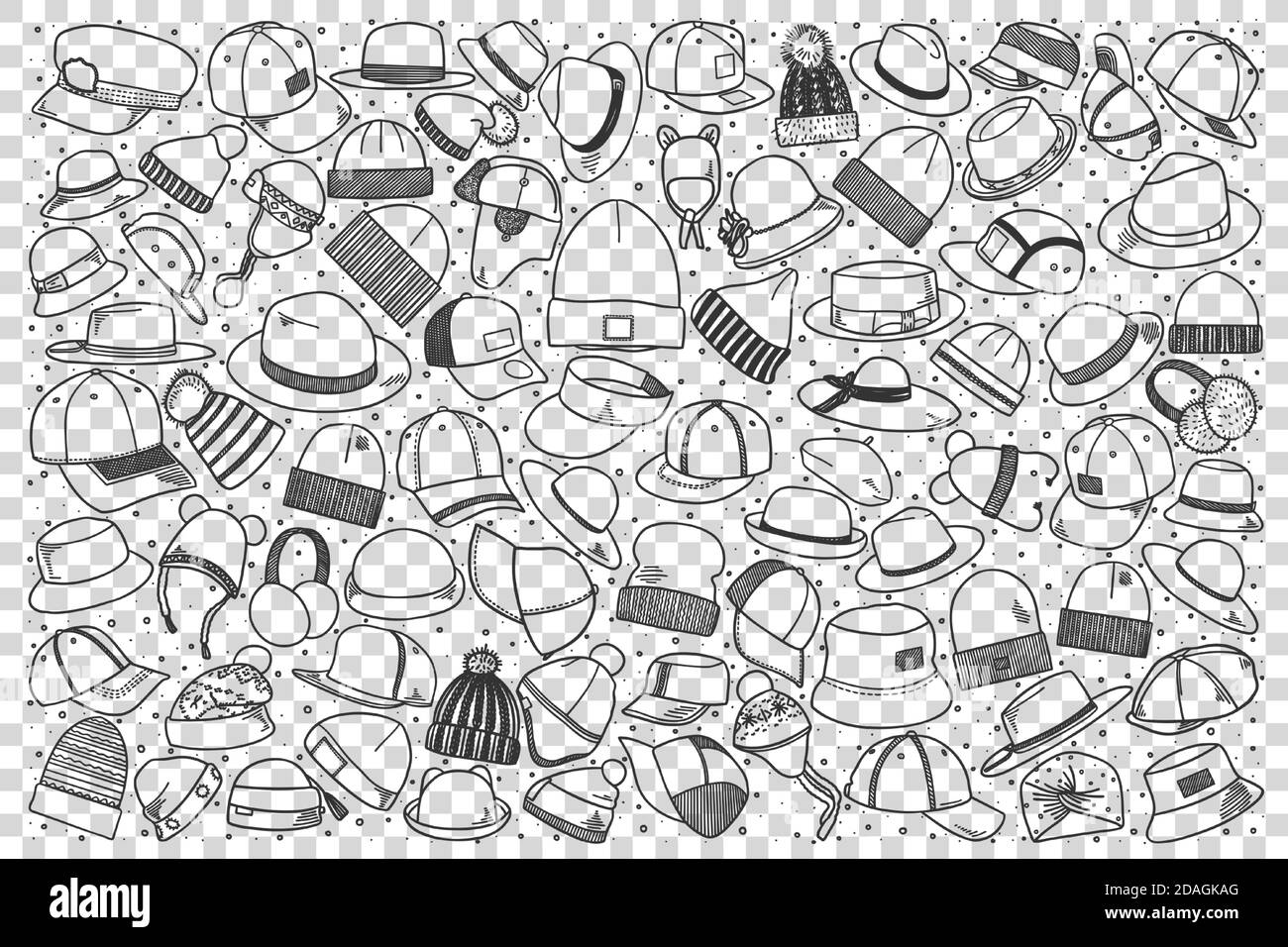 Hats doodle set Stock Vector Image & Art - Alamy