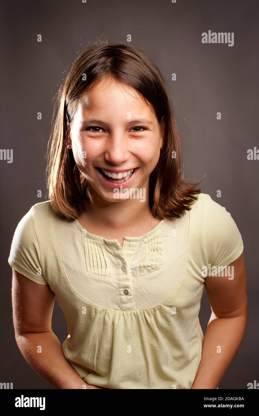 portrait of happy young girl Stock Photo - Alamy
