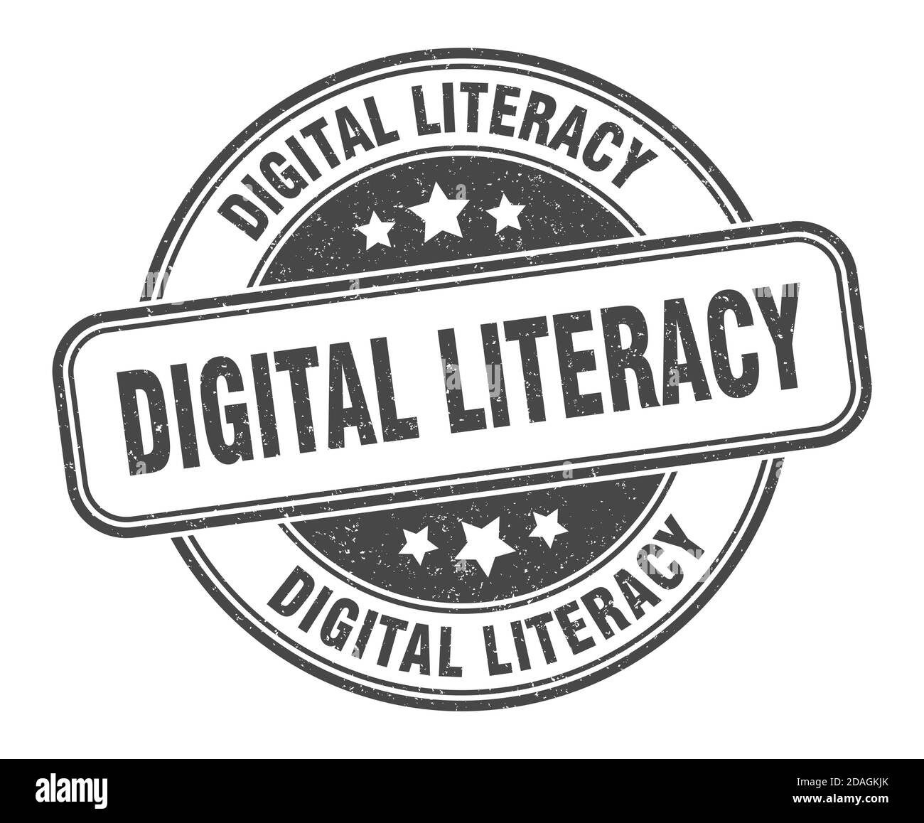 digital literacy stamp. digital literacy sign. round grunge label Stock