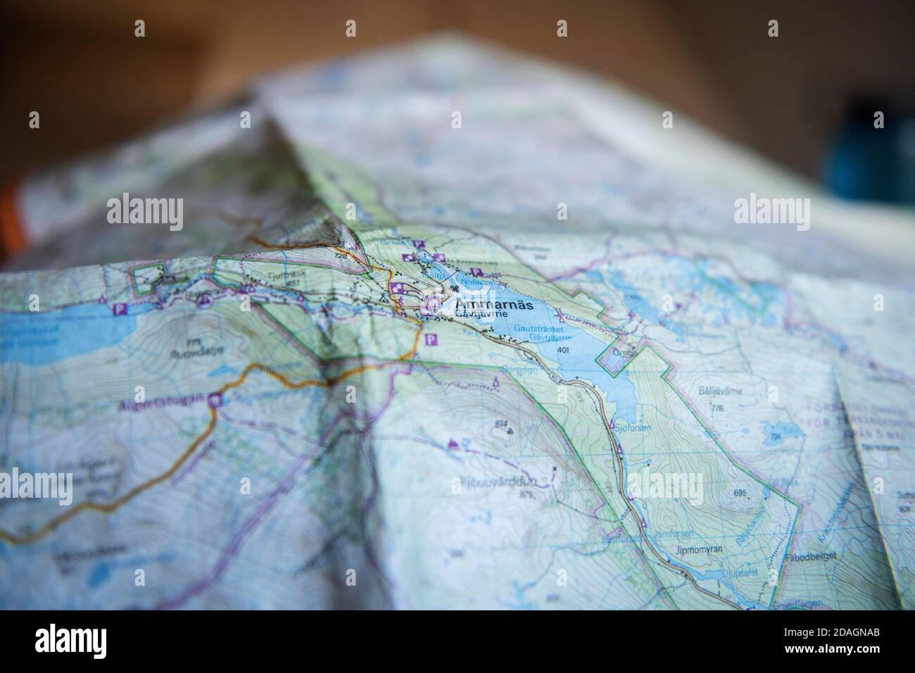 Detail of hiking map for Kungsleden Trail Lapland Sweden Stock Photo Alamy
