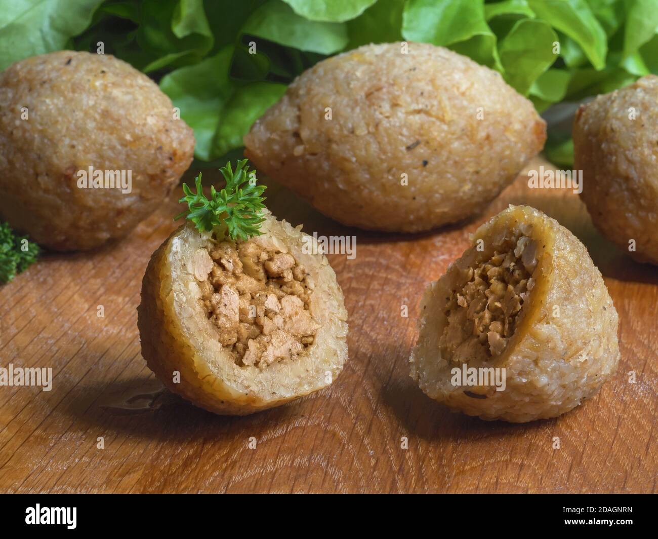 Arabic meat appetizer Kibbeh. Traditional Arabic kibbeh with lamb and pine nuts Stock Photo Alamy