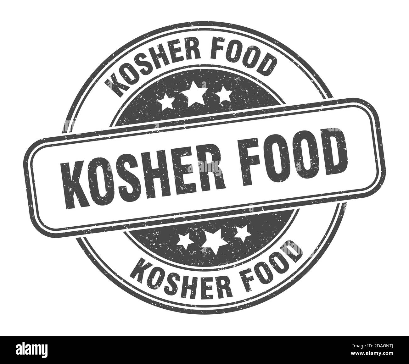 kosher food stamp. kosher food sign. round grunge label Stock Vector