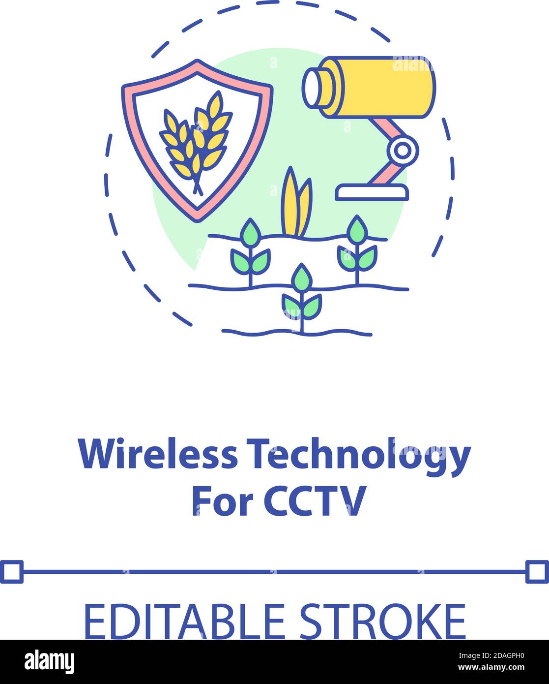 Wireless technology for CCTV concept icon Stock Vector