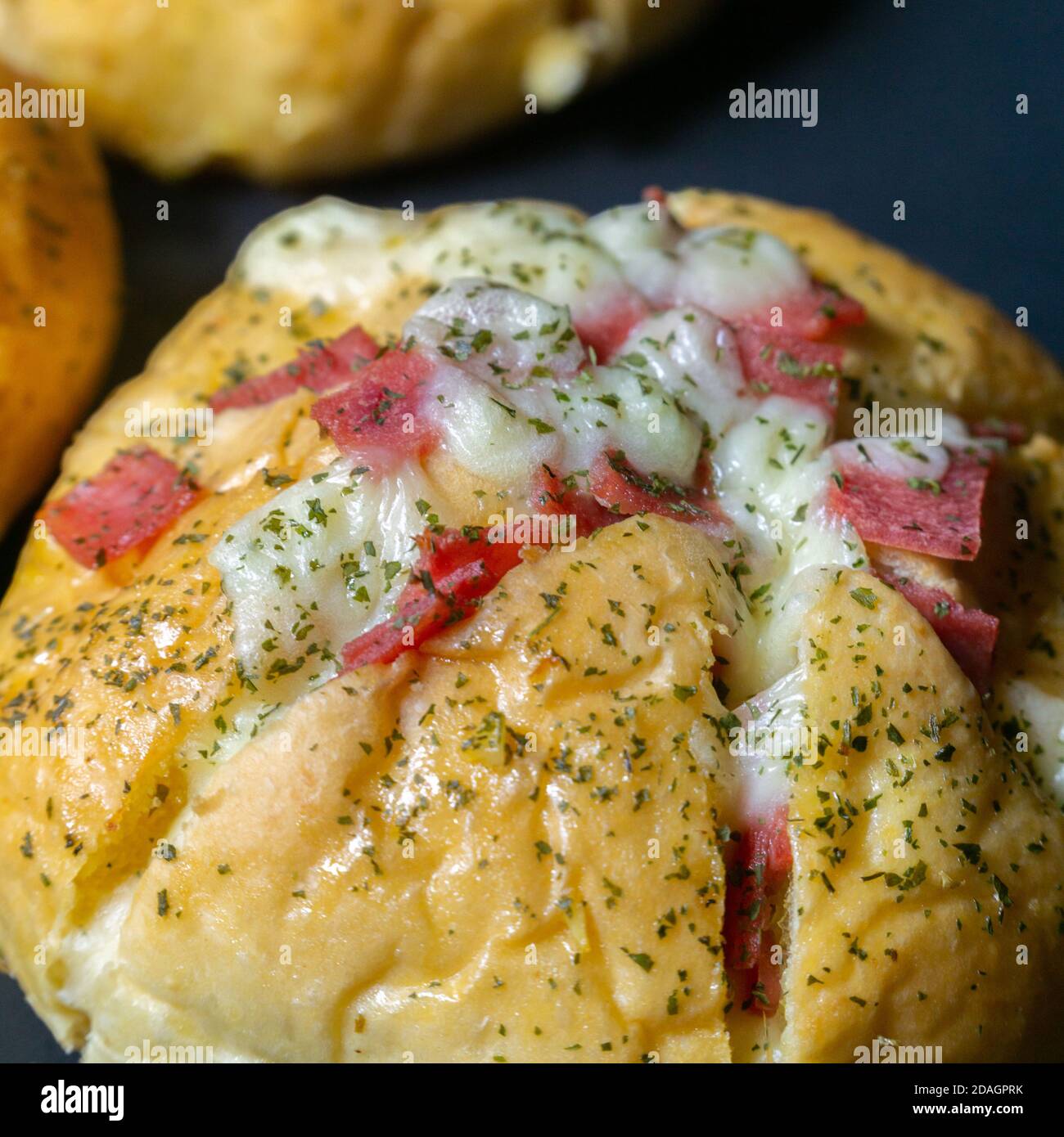 Korean Garlic Cream CHeese Bread Stock Photo Alamy