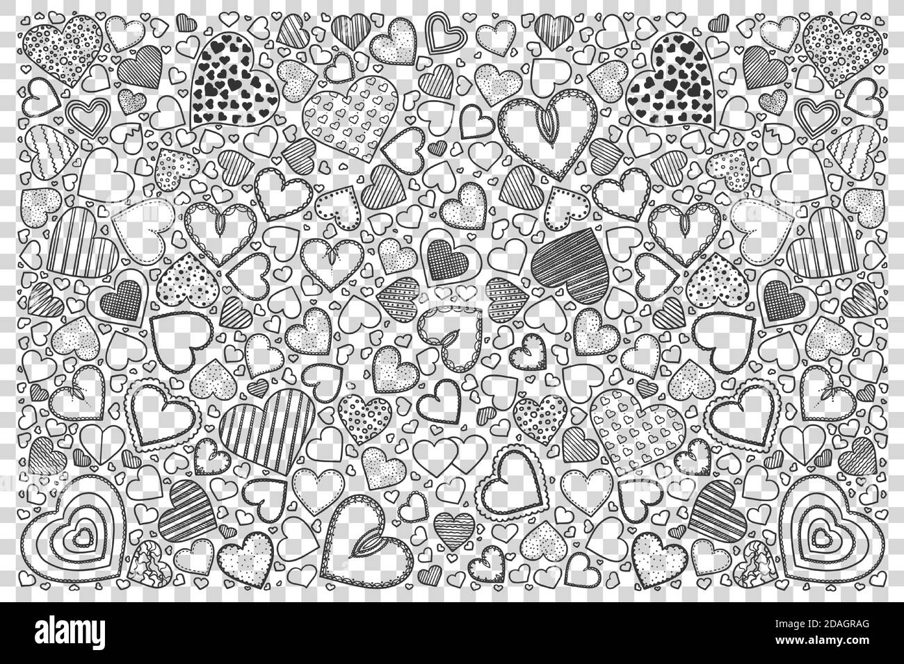 Hearts doodle set Stock Vector Image & Art - Alamy