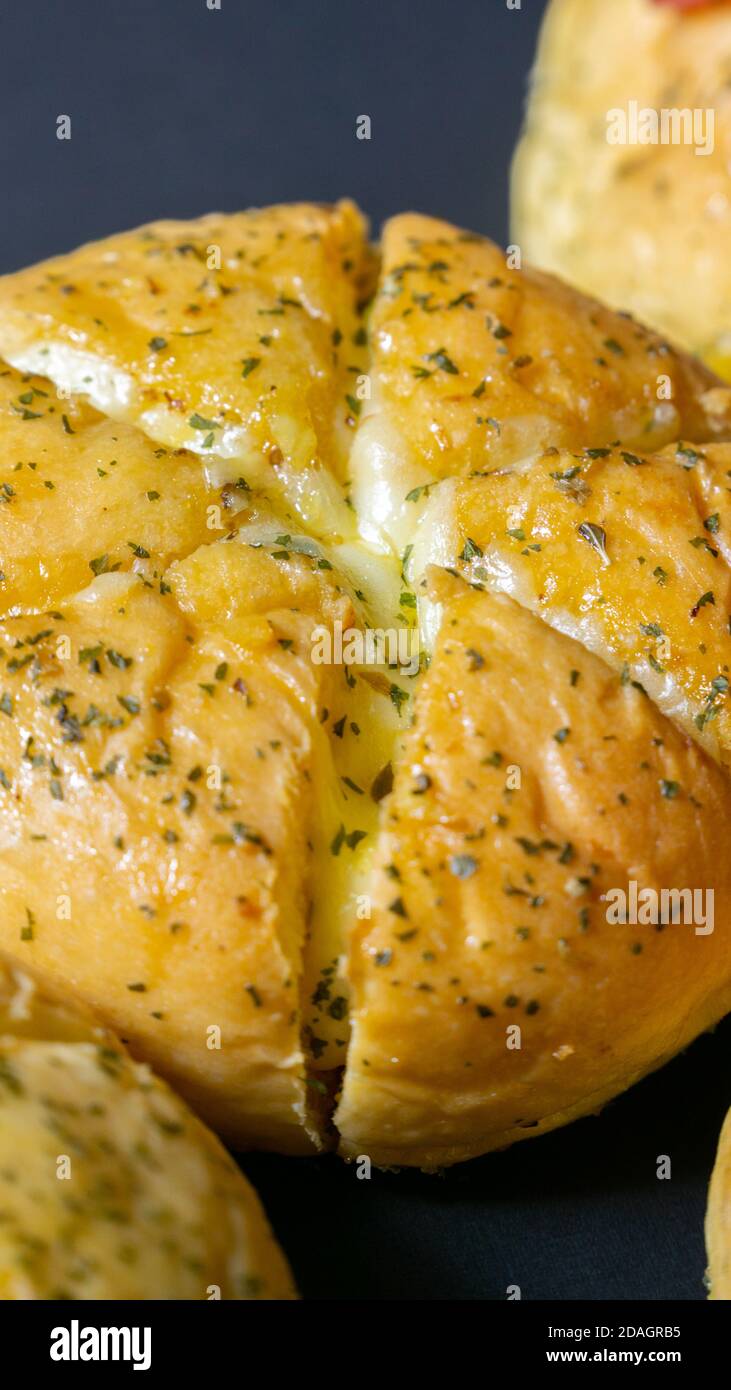 Korean Garlic Cream CHeese Bread Stock Photo Alamy