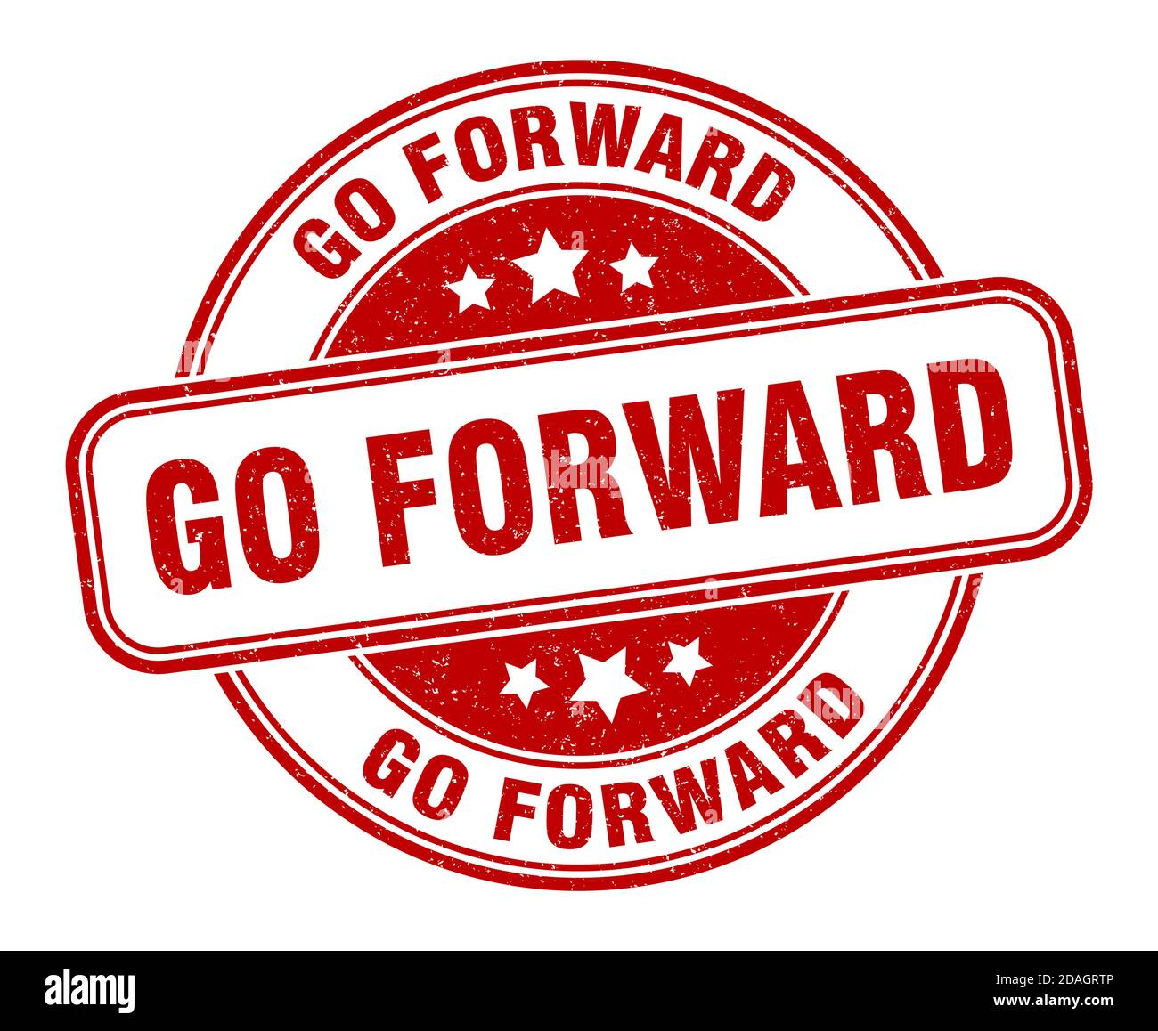 go forward stamp. go forward sign. round grunge label Stock Vector