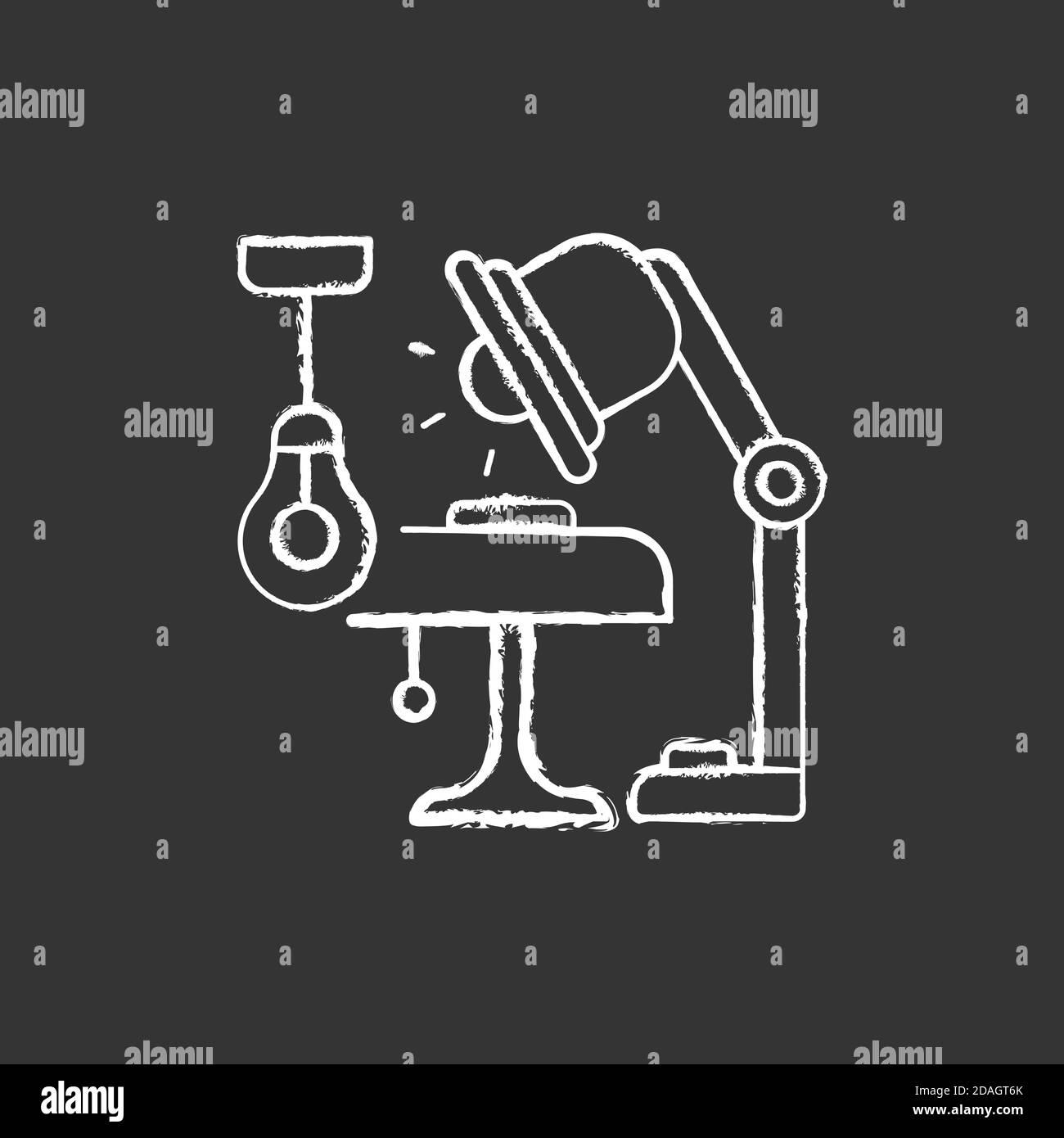 Lighting chalk white icon on black background Stock Vector