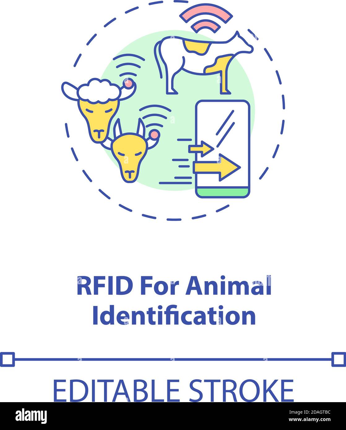 RFID for Animal identification concept icon Stock Vector Image & Art - Alamy