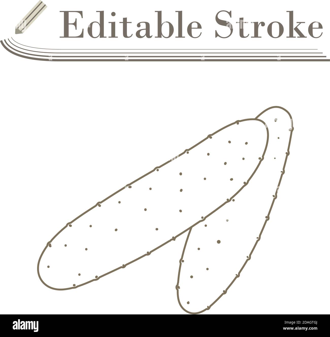 Cucumber Icon. Editable Stroke Simple Design. Vector Illustration Stock ...