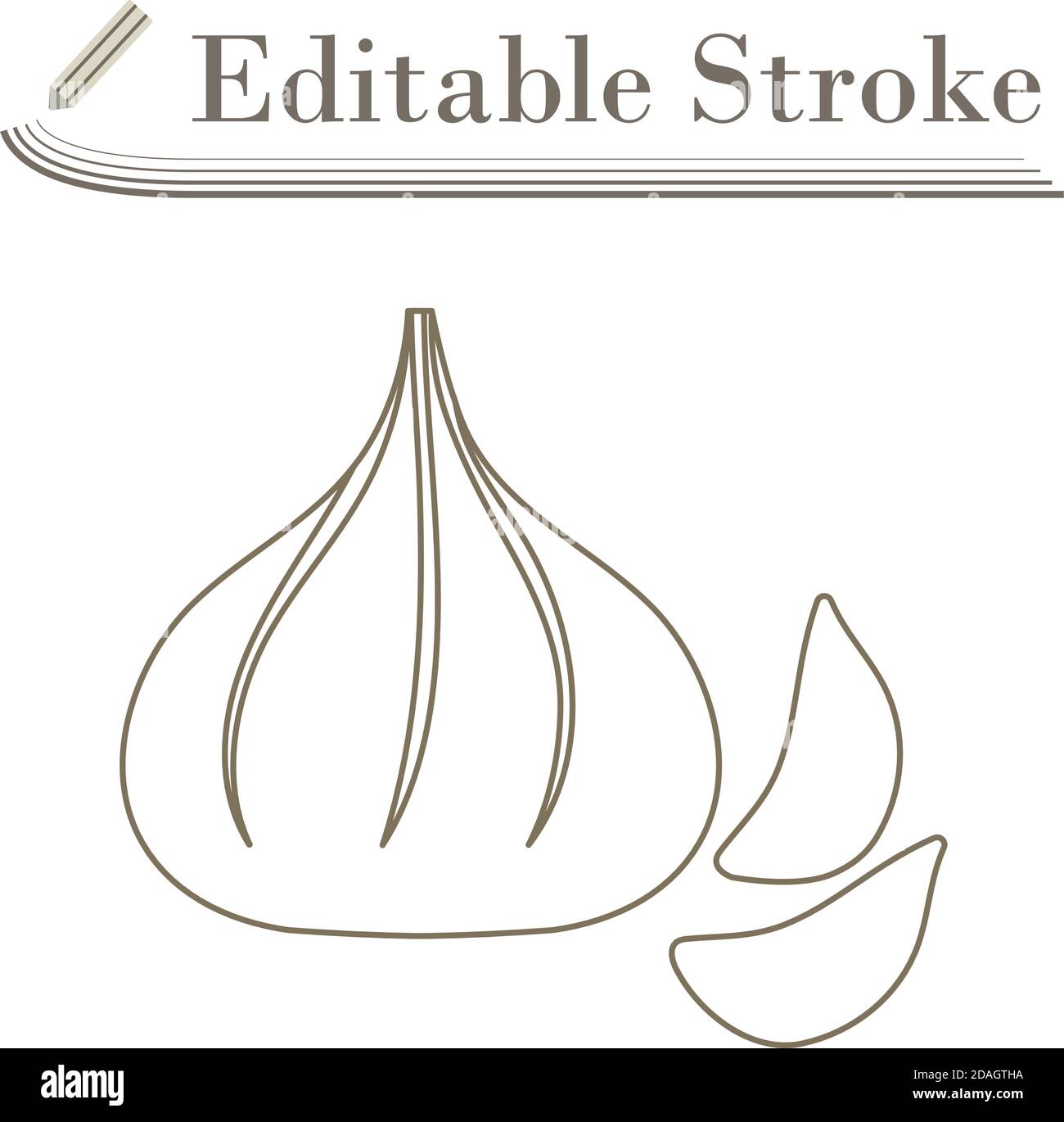 Garlic Icon. Editable Stroke Simple Design. Vector Illustration Stock ...