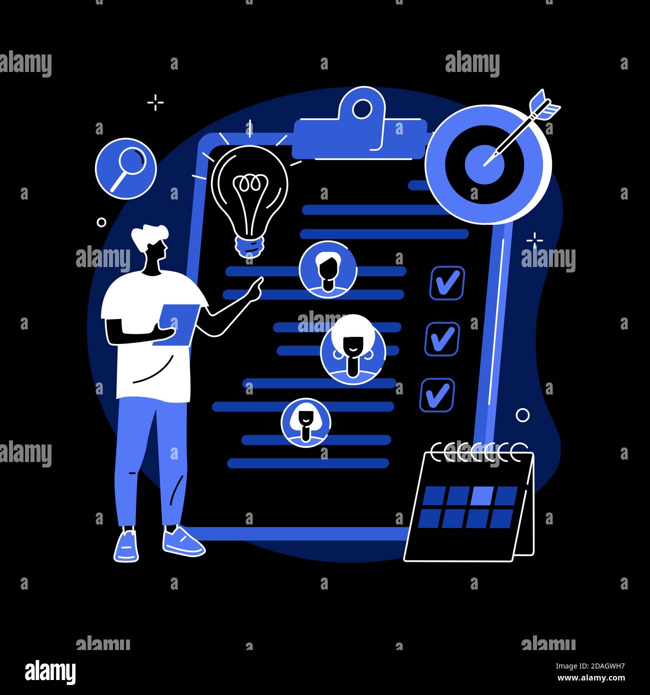 Project management abstract concept vector illustration. Stock Vector