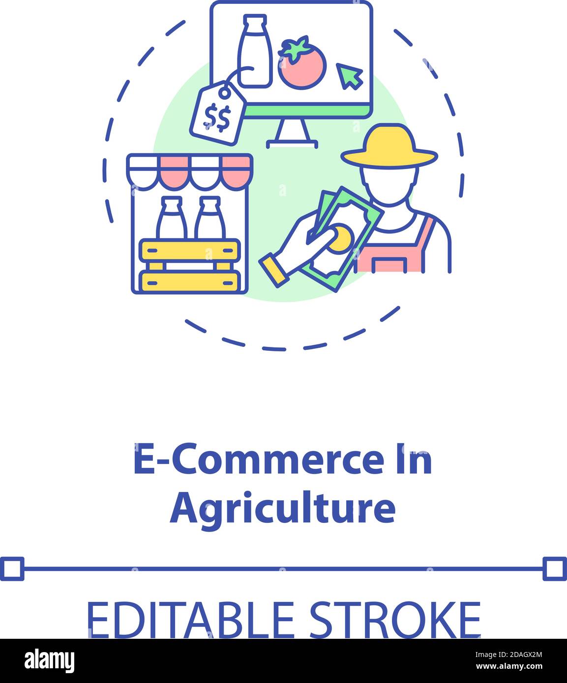 E commerce in agriculture concept icon Stock Vector Image & Art - Alamy