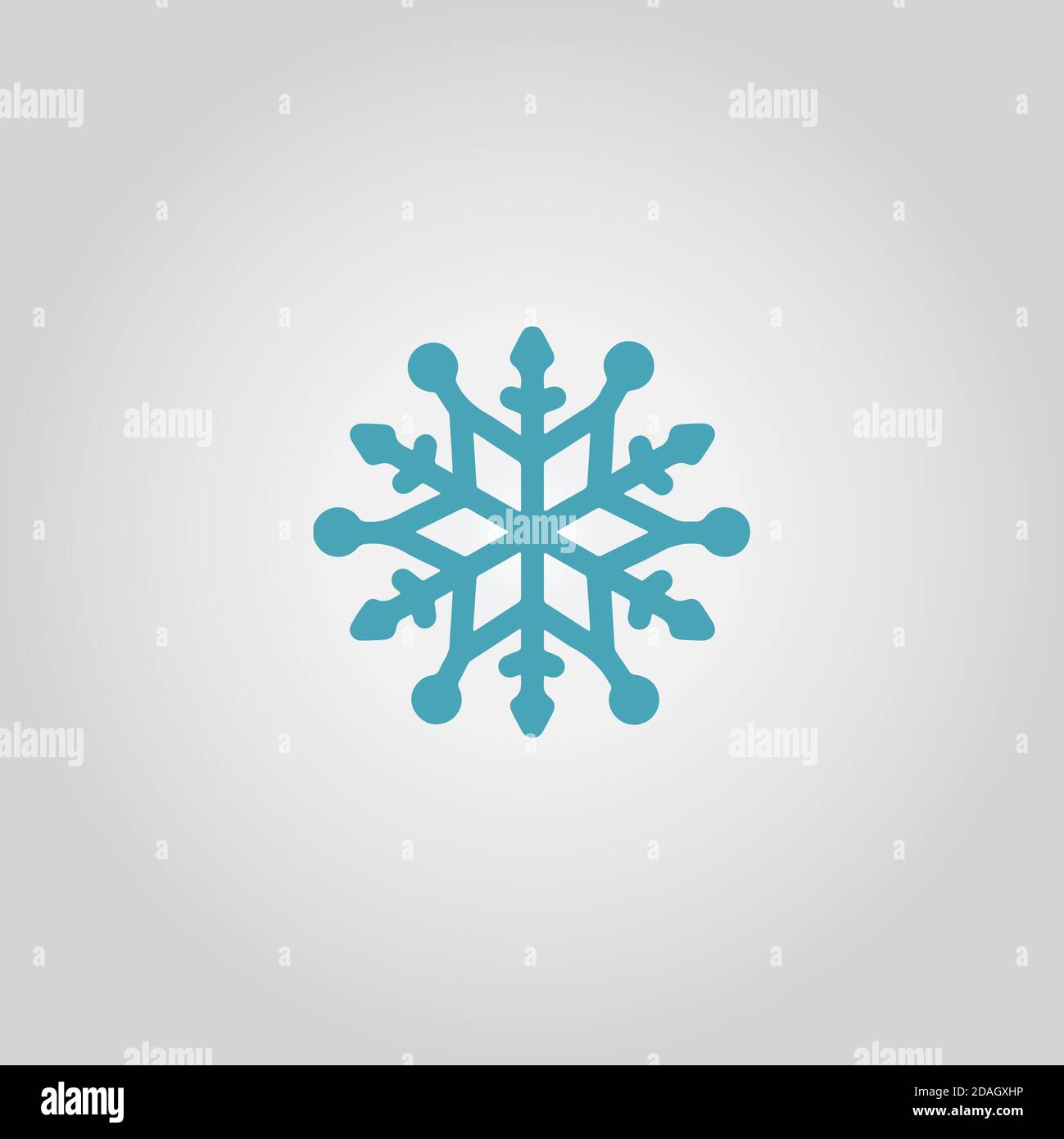 Blue snowflake silhouette on gray background Stock Vector