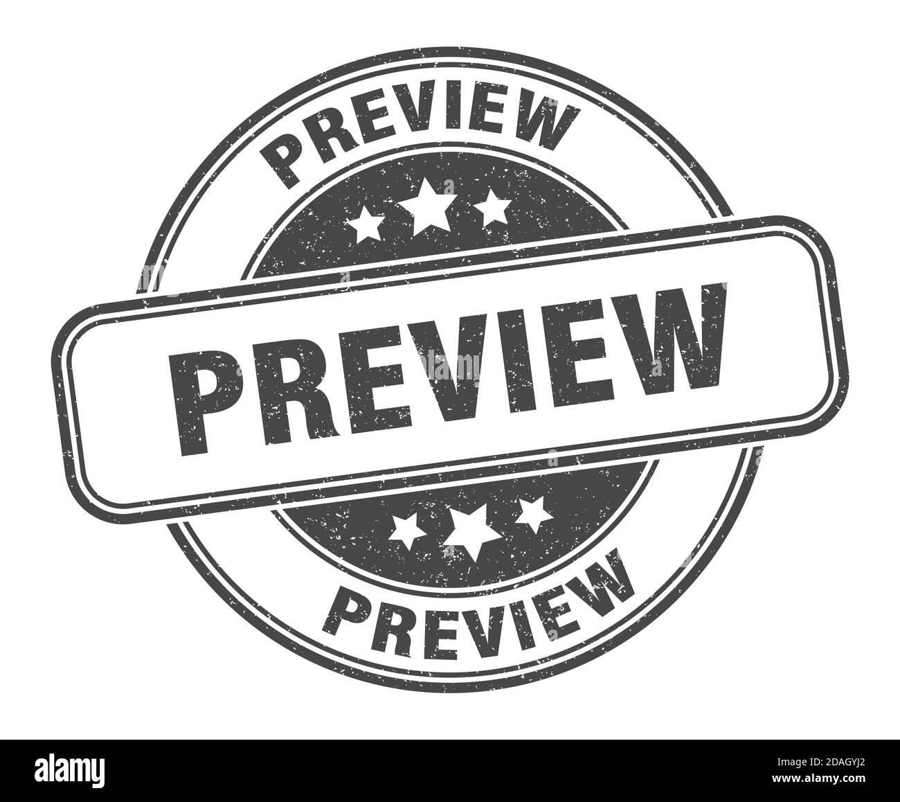 preview stamp. preview sign. round grunge label Stock Vector