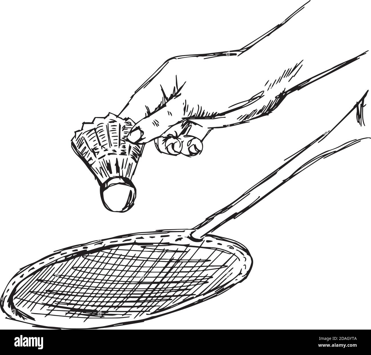 Free Vector | Hand drawn badminton player with racket