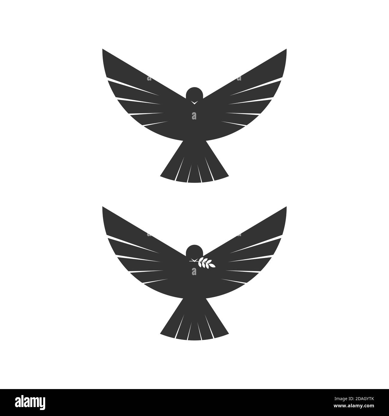 Dove, a symbol of peace and purity. The biblical symbol of the Holy Spirit. Stock Vector