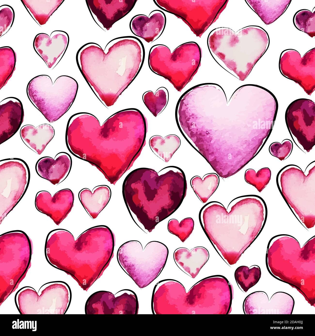 The seamless background of the heart. Vector illustration Stock Vector ...
