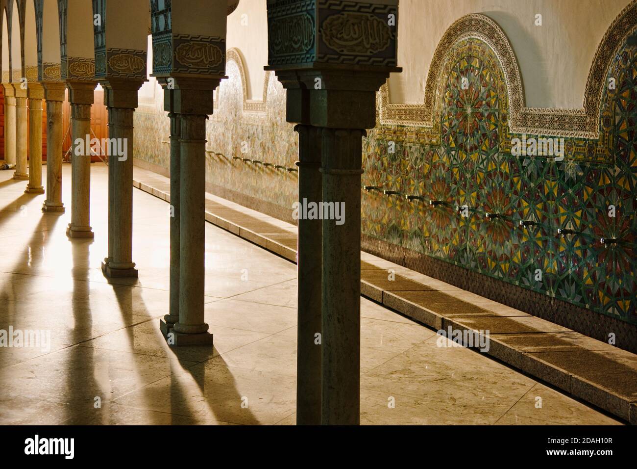 Columns in Hassan II Mosque, Casablanca, Morocco Stock Photo