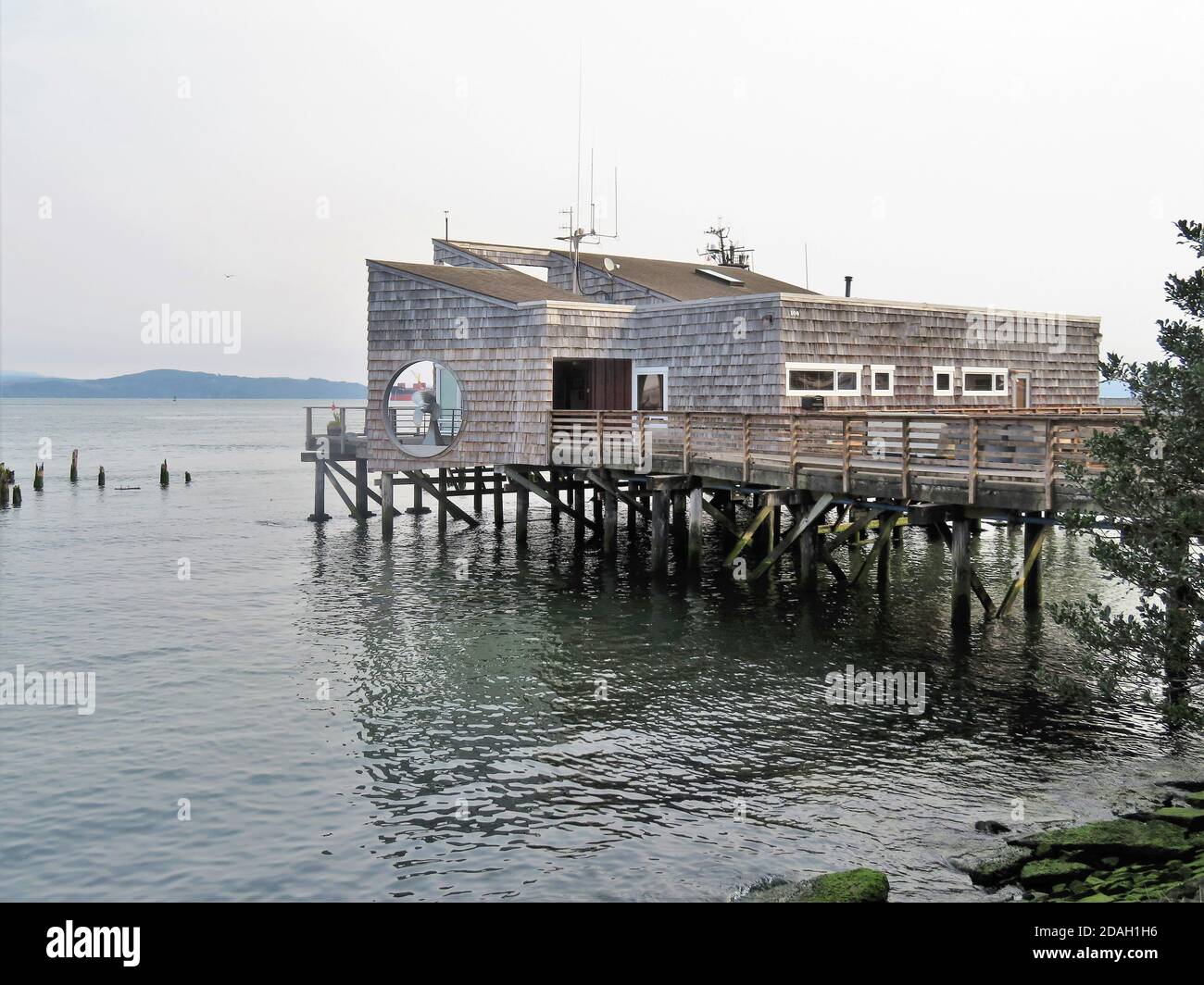 Building on the waterfront of Astoria, oregon Stock Photo