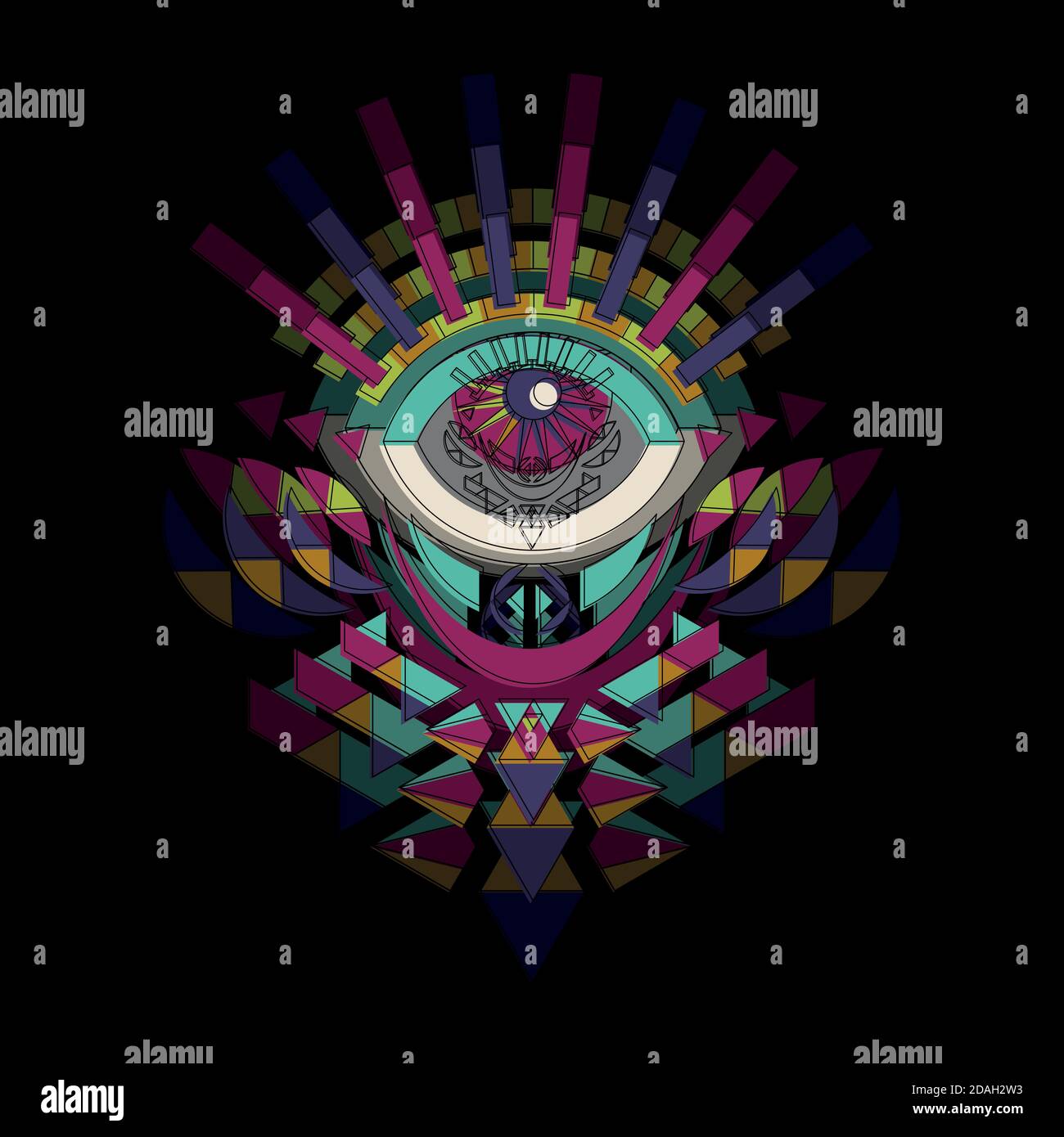 Psychedelic eye mosaic hi-res stock photography and images - Alamy